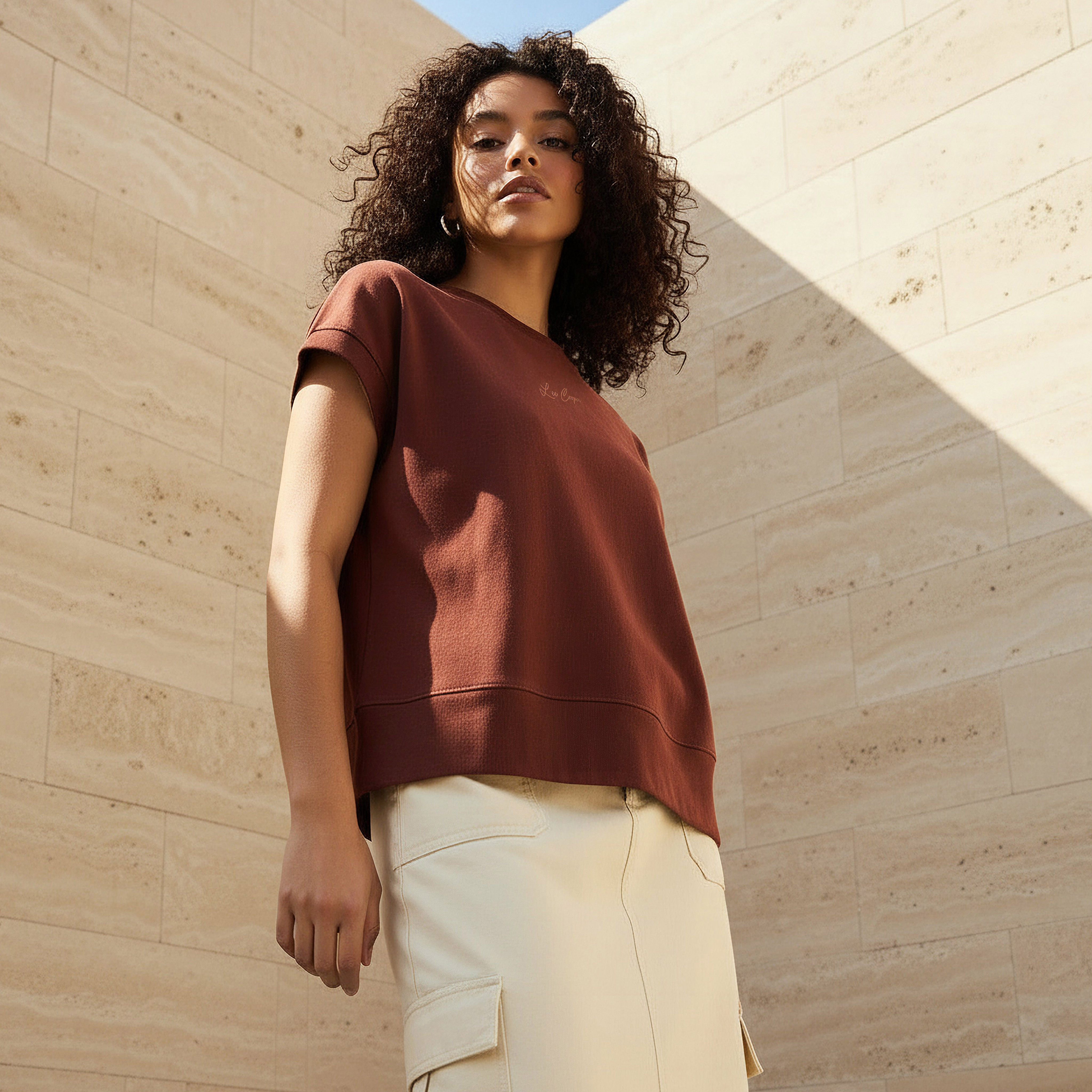 Lee Cooper Top with Textured Design-women-clothing-tshirts-image-4