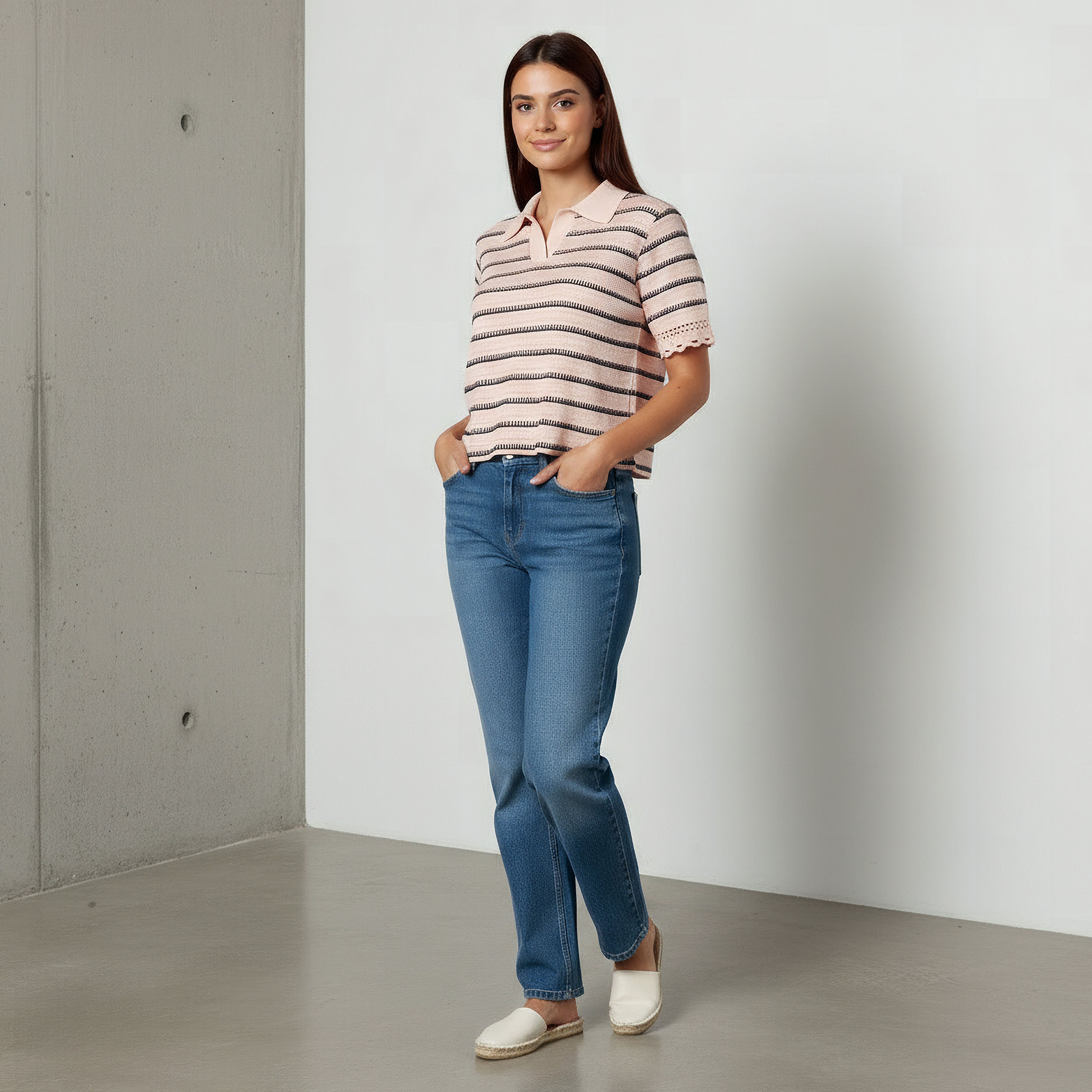 Lee Cooper Regular Fit T-shirt with Stripes-women-clothing-tshirts-image-2