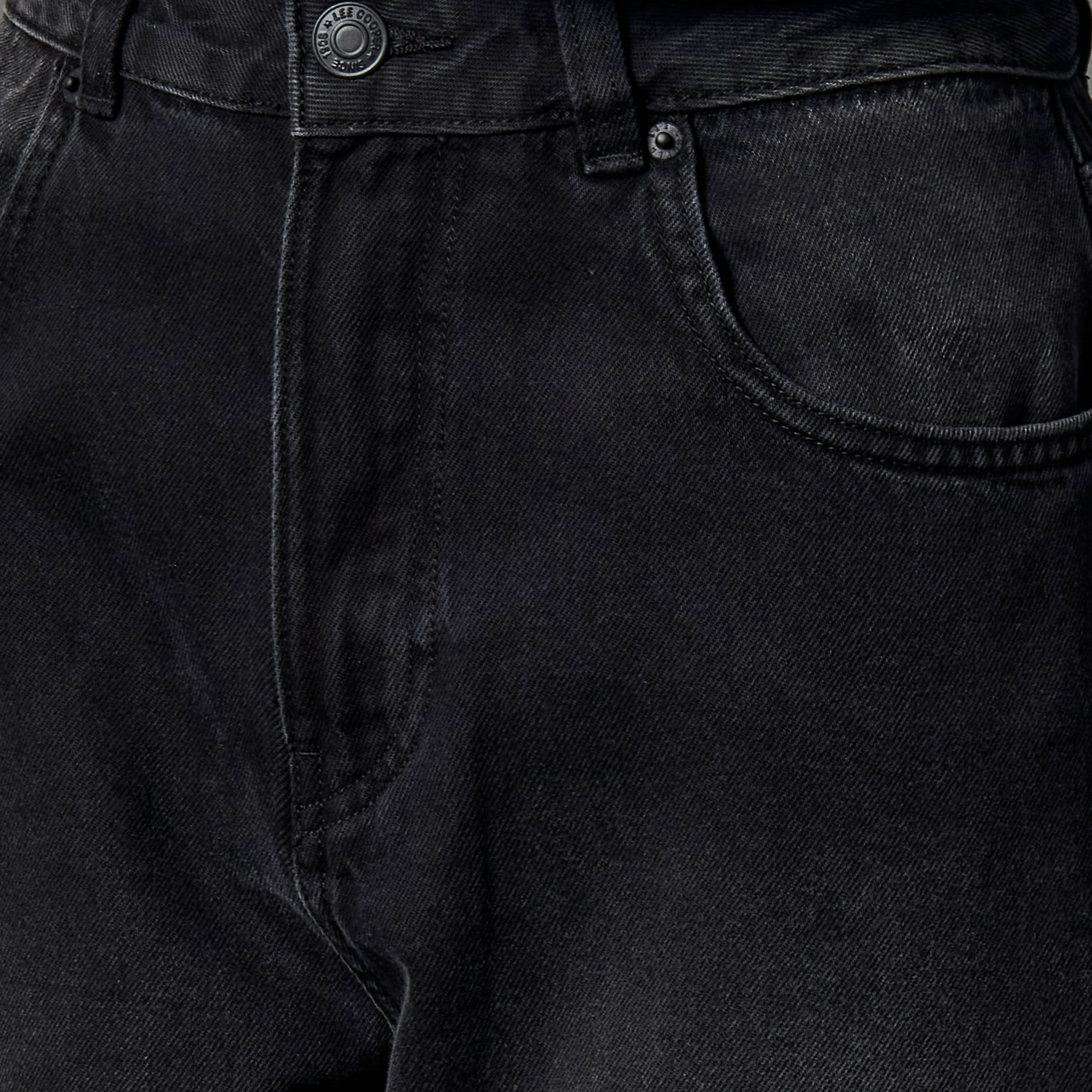 بنطلون جينز قطن بقصة برميل من لي كوبر-women-clothing-bottoms-jeans-image-2