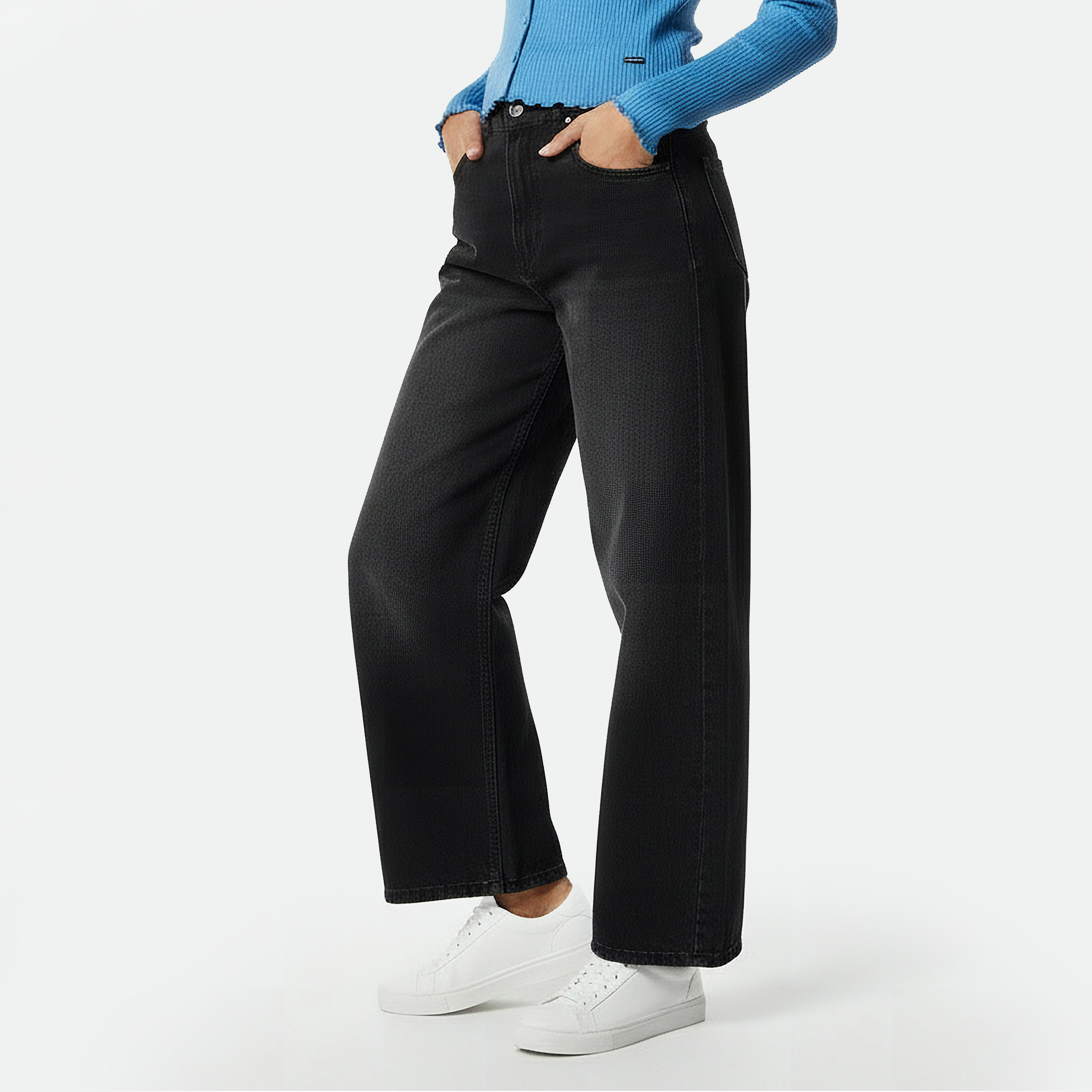 بنطلون جينز قطن بقصة برميل من لي كوبر-women-clothing-bottoms-jeans-image-6