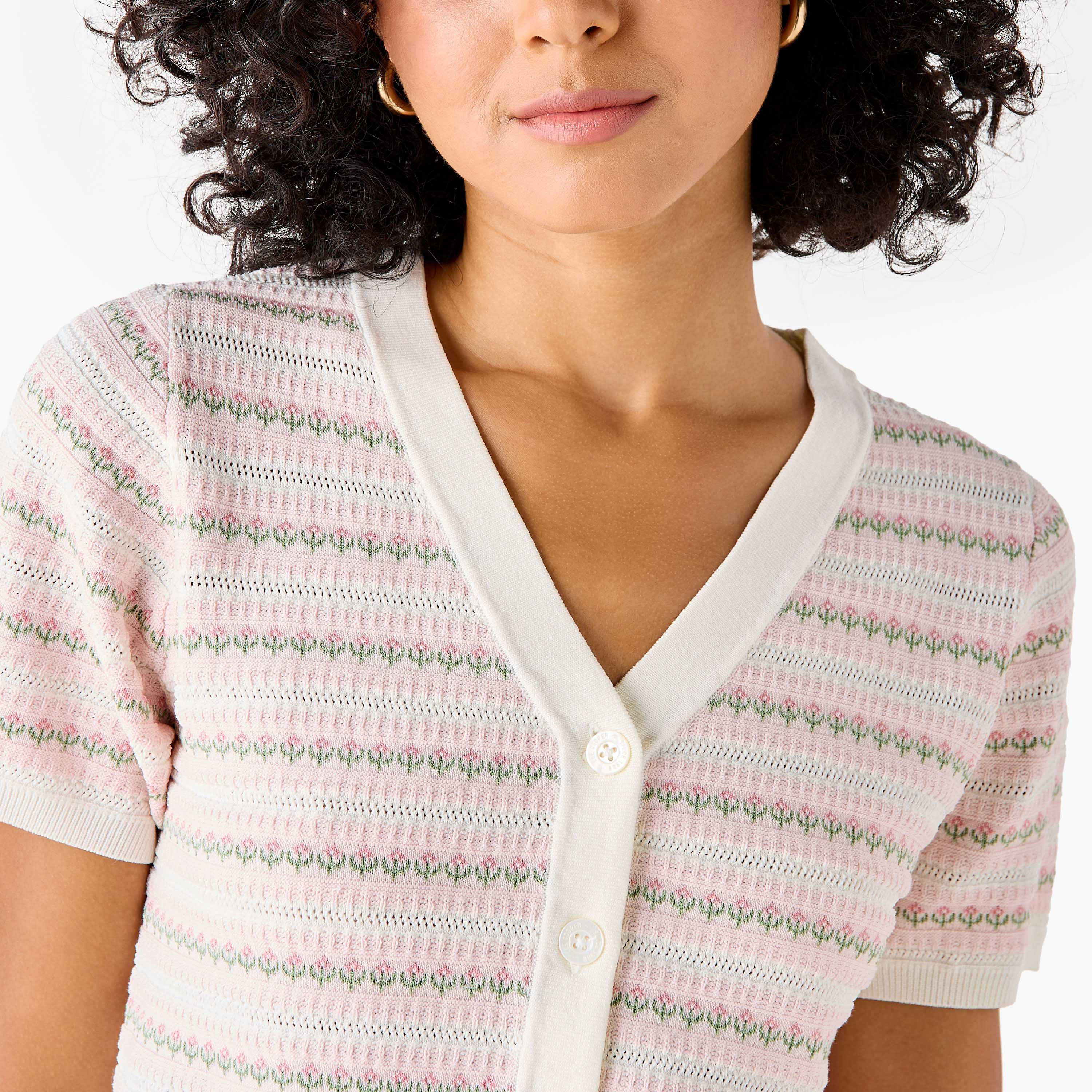 Lee Cooper Regular Fit Cardigan with Stripes-women-winterwear-cardigansandjumpers-cardigans-image-4