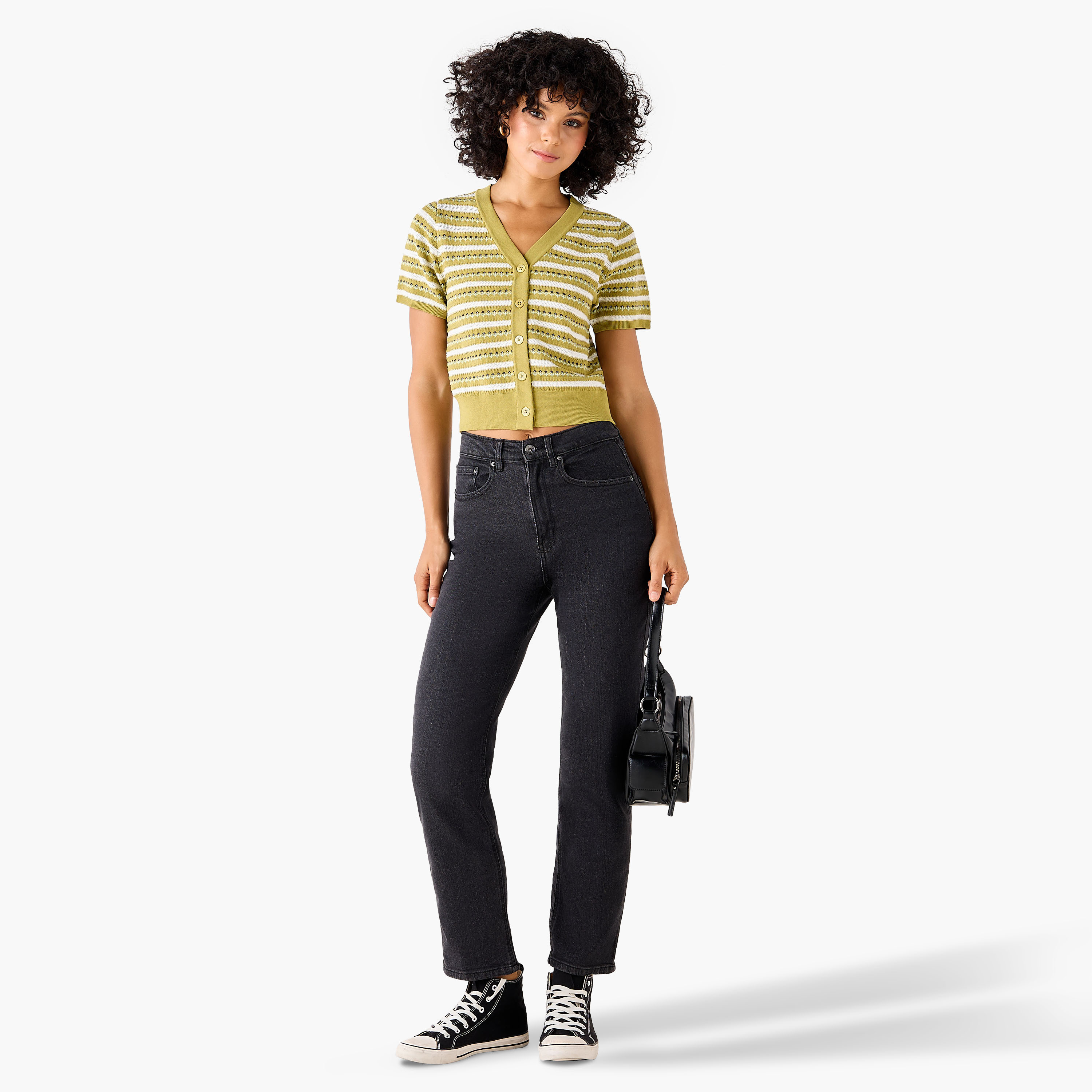 Lee Cooper Regular Fit Cardigan with Stripes-women-winterwear-cardigansandjumpers-cardigans-image-2