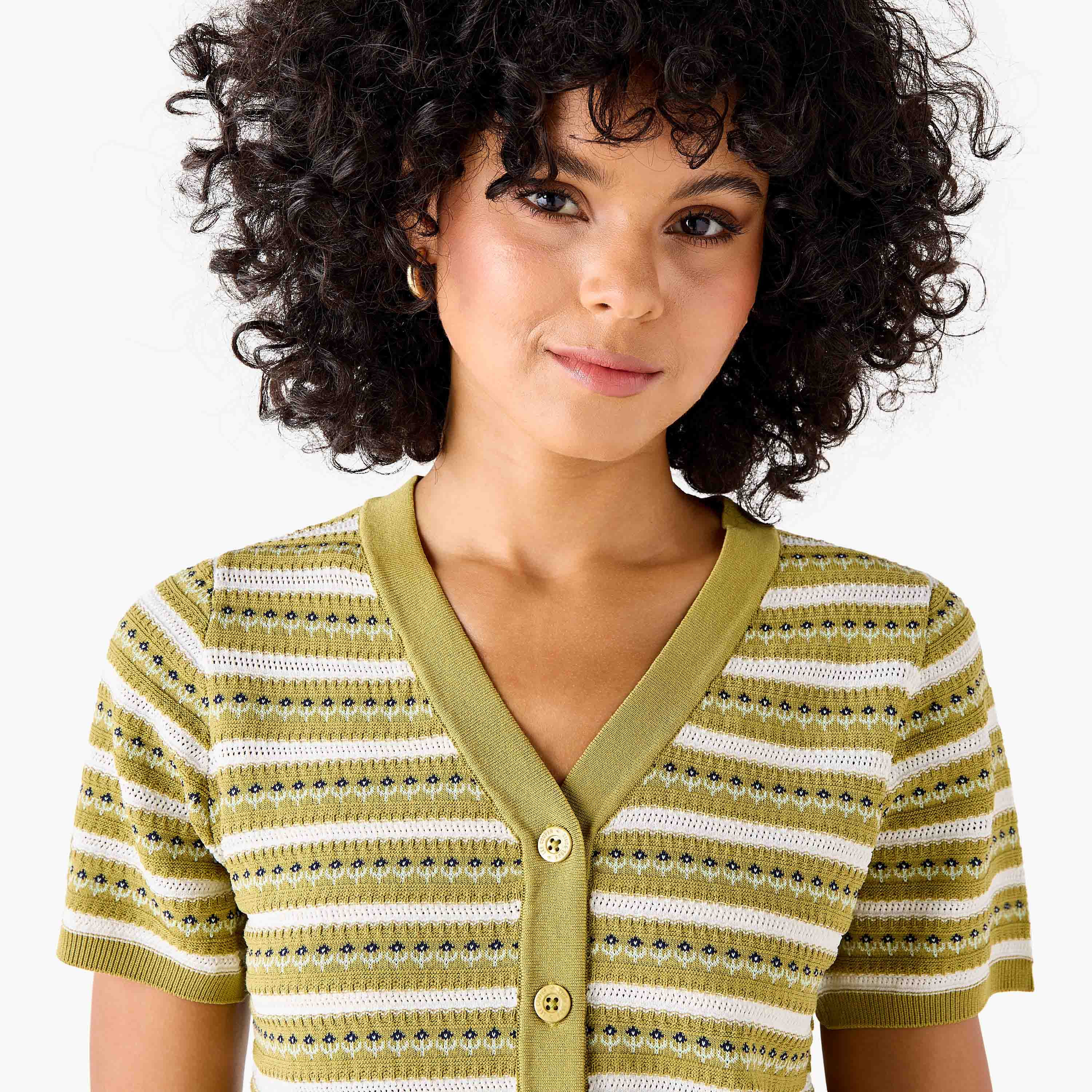 Lee Cooper Regular Fit Cardigan with Stripes-women-winterwear-cardigansandjumpers-cardigans-image-4