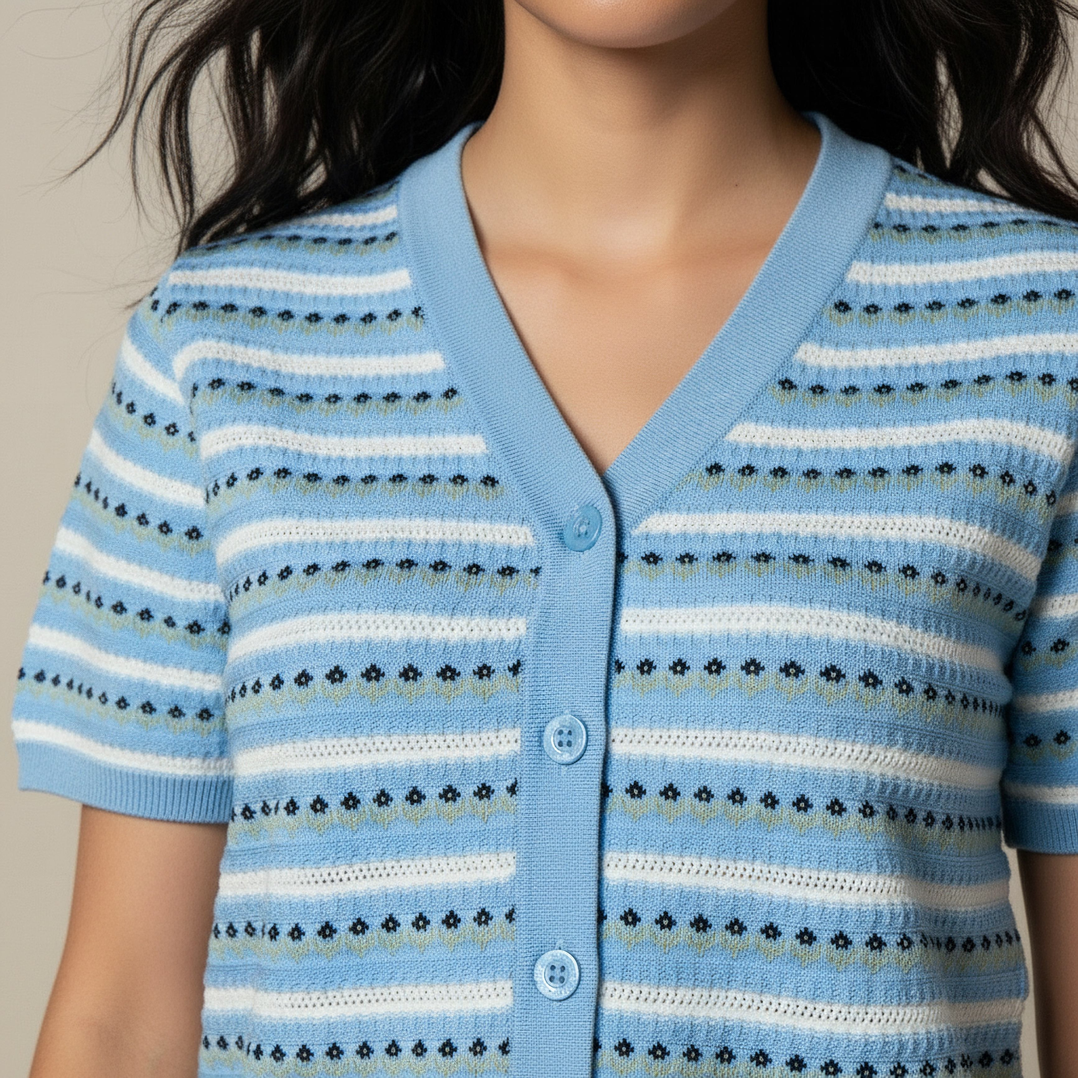 Lee Cooper Regular Fit Cardigan with Stripes-women-winterwear-cardigansandjumpers-cardigans-image-4