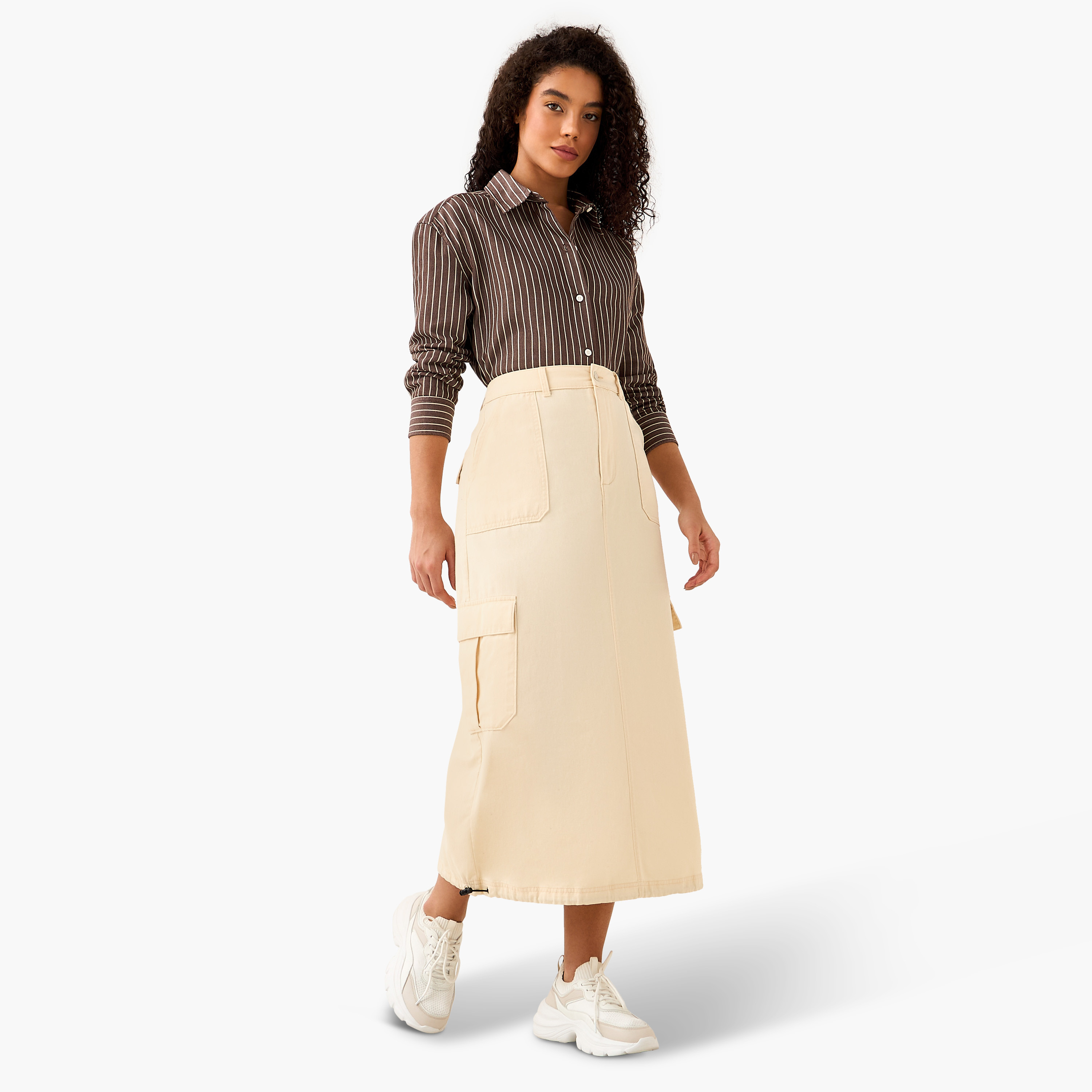 Lee Cooper Cotton Longline Oxford Shirt with Stripes-women-clothing-shirtsandblouses-shirts-image-4