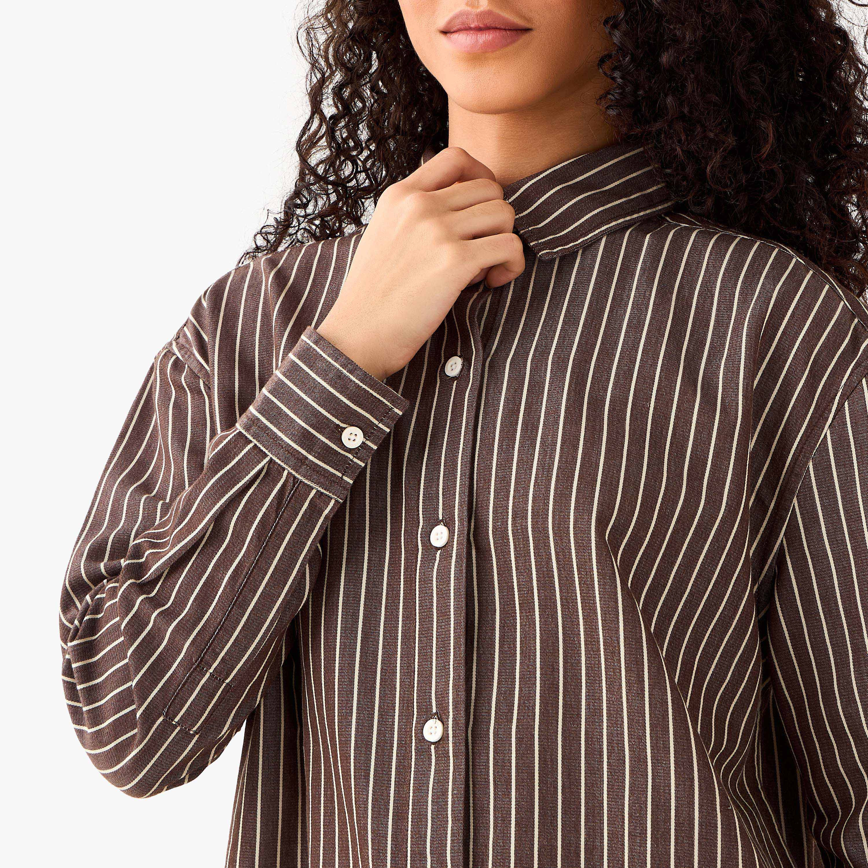 Lee Cooper Cotton Longline Oxford Shirt with Stripes-women-clothing-shirtsandblouses-shirts-image-6