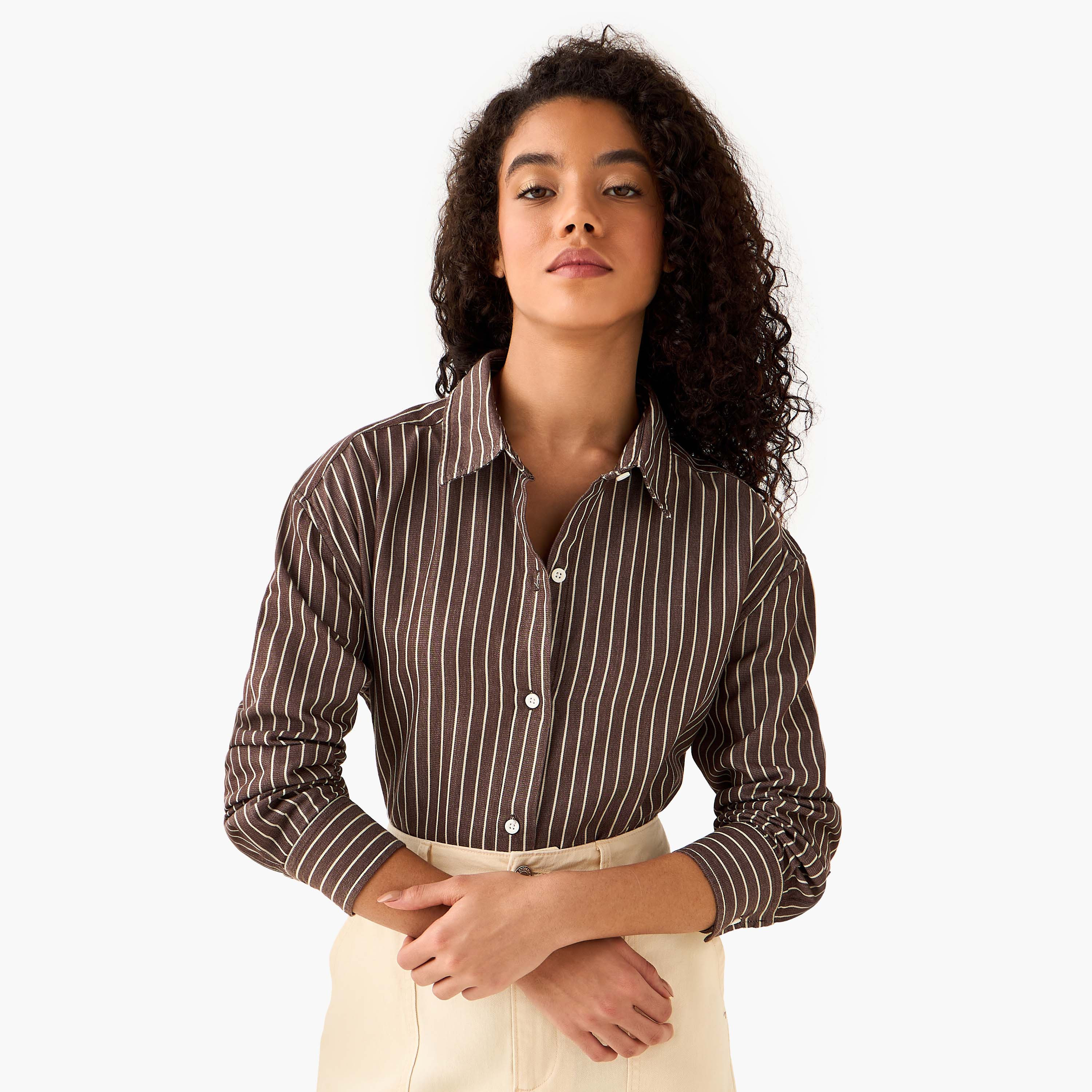 Lee Cooper Cotton Longline Oxford Shirt with Stripes-women-clothing-shirtsandblouses-shirts-image-8