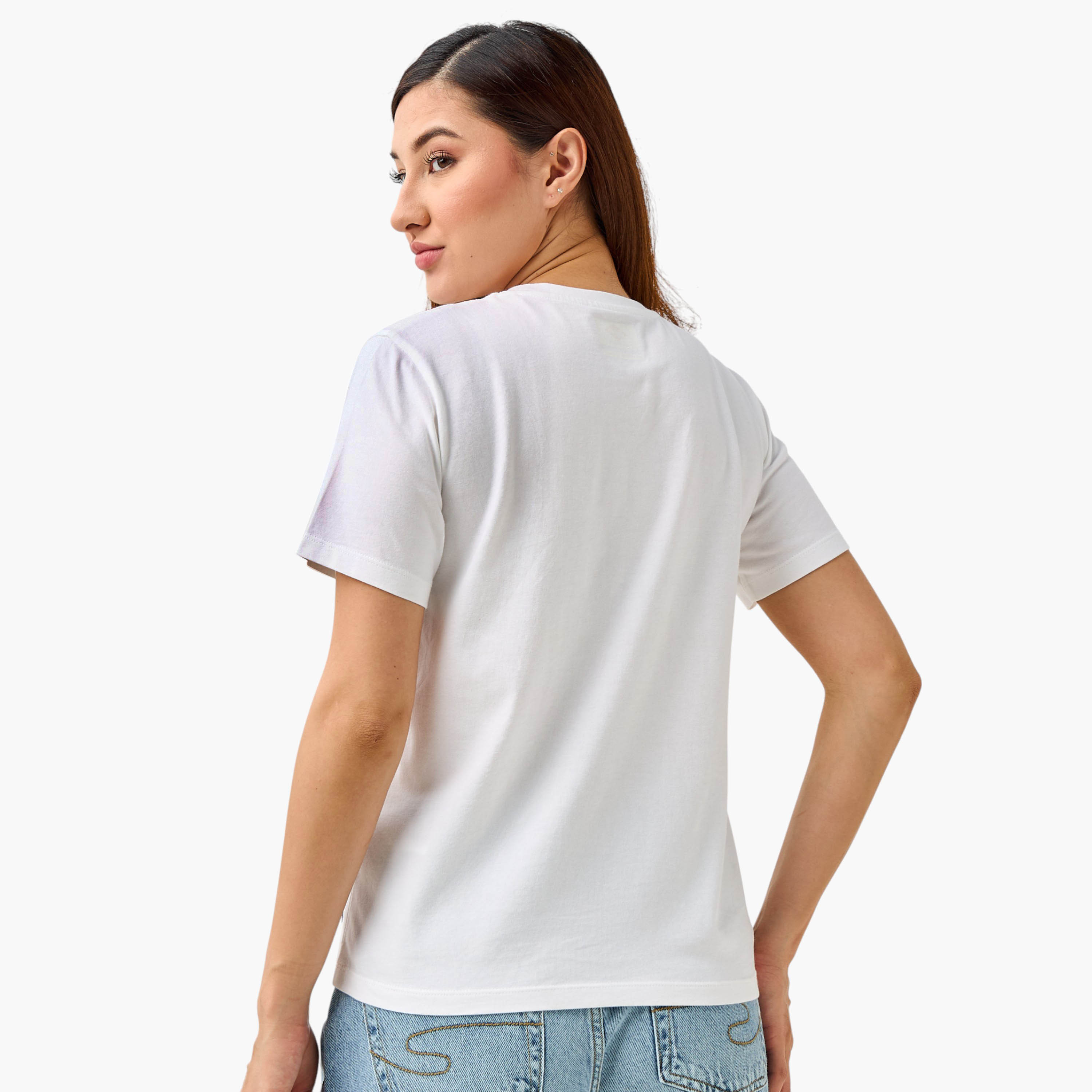 تيشيرت قطن بقصة عادية وتطريزات من لي كوبر-women-clothing-tshirts-image-5