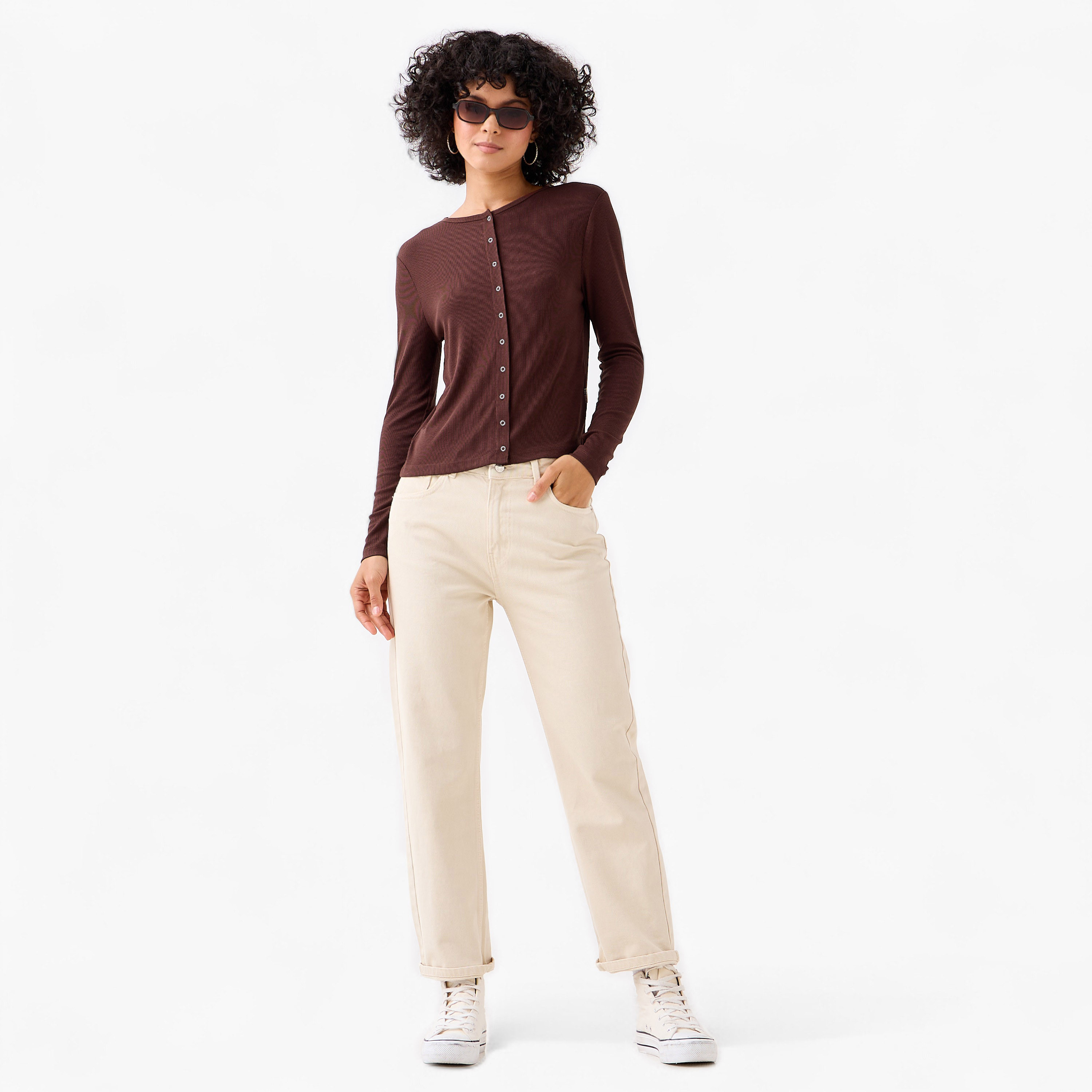 Lee Cooper Henley Top with Ribbed Texture and Round Neck-women-clothing-shirtsandblouses-blouses-image-2