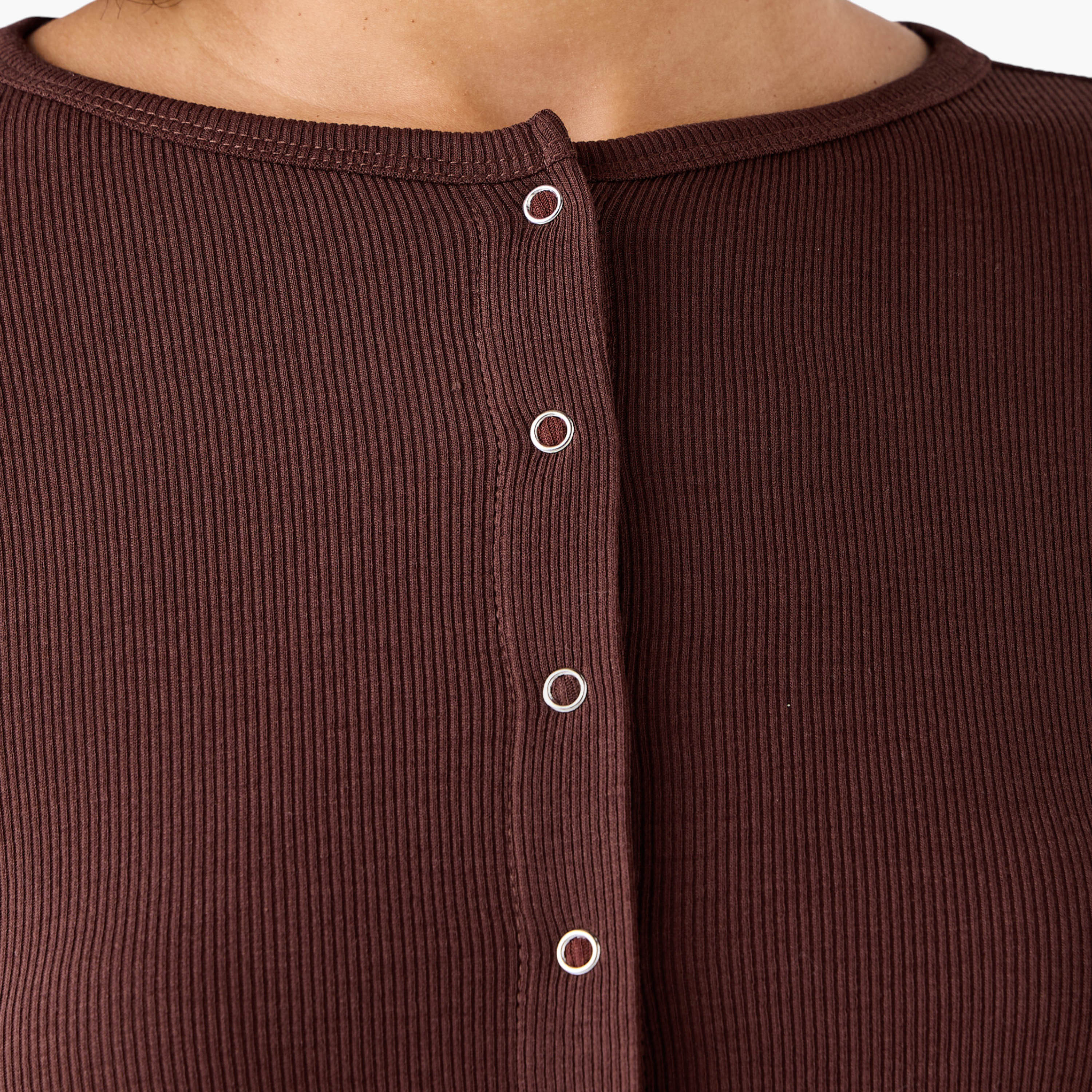 Lee Cooper Henley Top with Ribbed Texture and Round Neck-women-clothing-shirtsandblouses-blouses-image-3