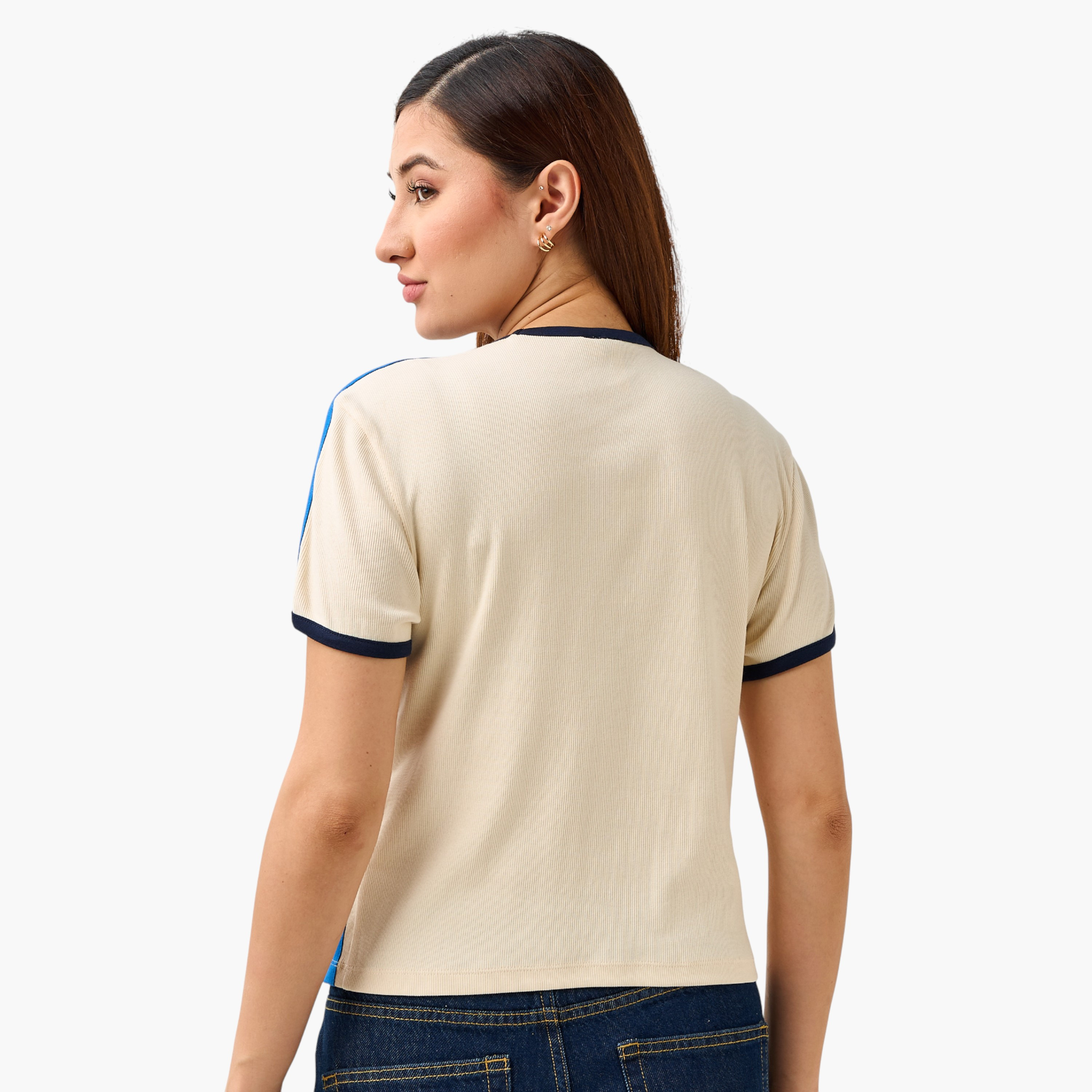 Lee Cooper Regular Fit T-shirt with Tape Detail-women-clothing-tshirts-image-6