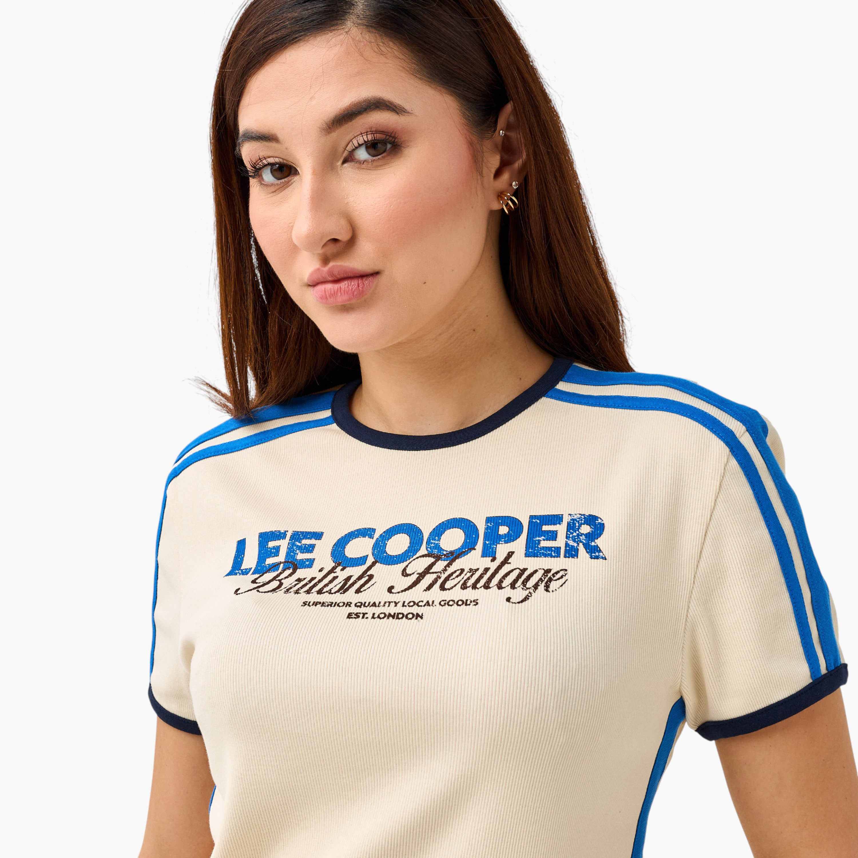 Lee Cooper Regular Fit T-shirt with Tape Detail-women-clothing-tshirts-image-7
