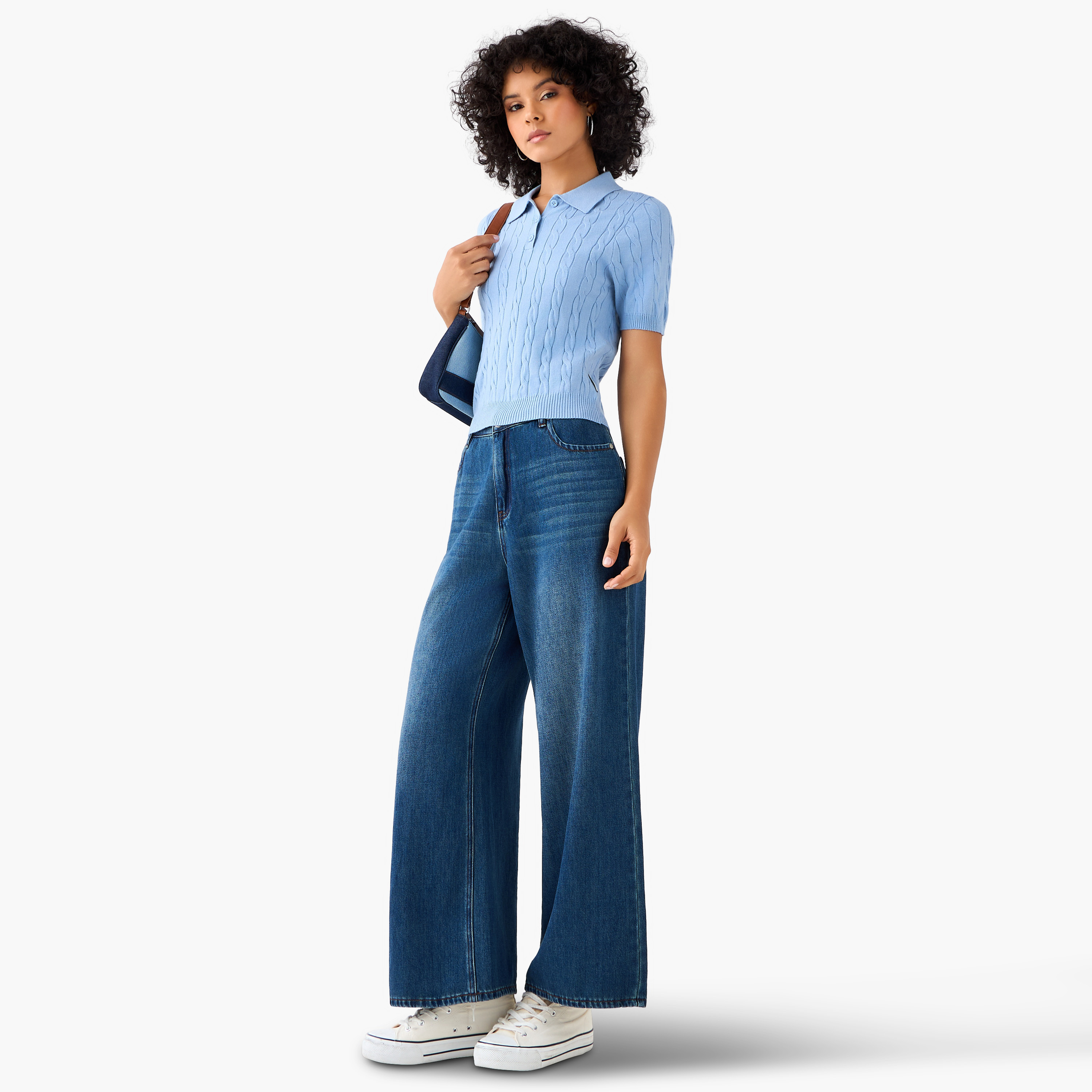 تيشيرت بولو بقصّة عادية وتصميم محبوك من لي كوبر-women-clothing-tshirts-image-4