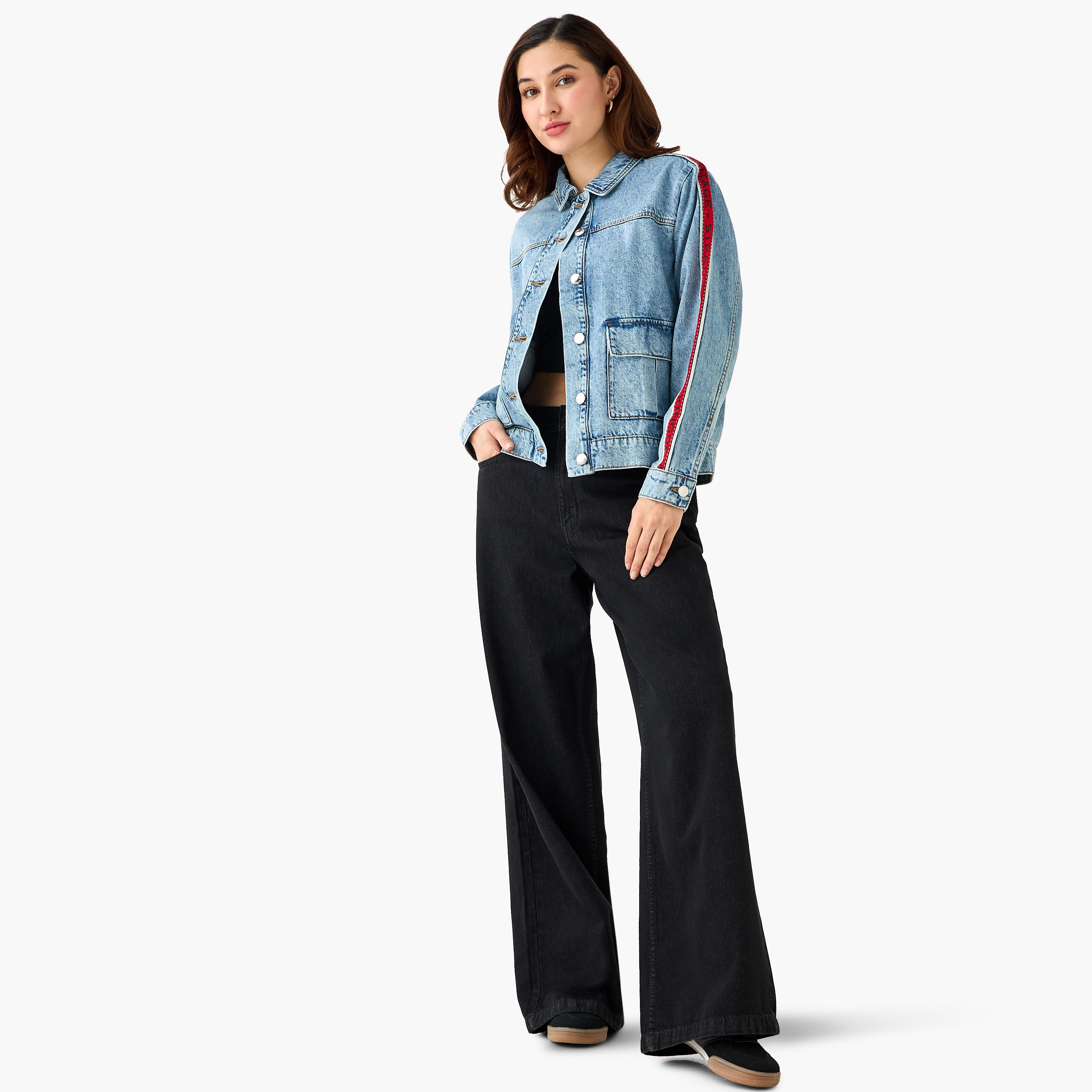 Lee Cooper Denim Jacket with Embroidery Detail-women-winterwear-coatsandjackets-jackets-image-4
