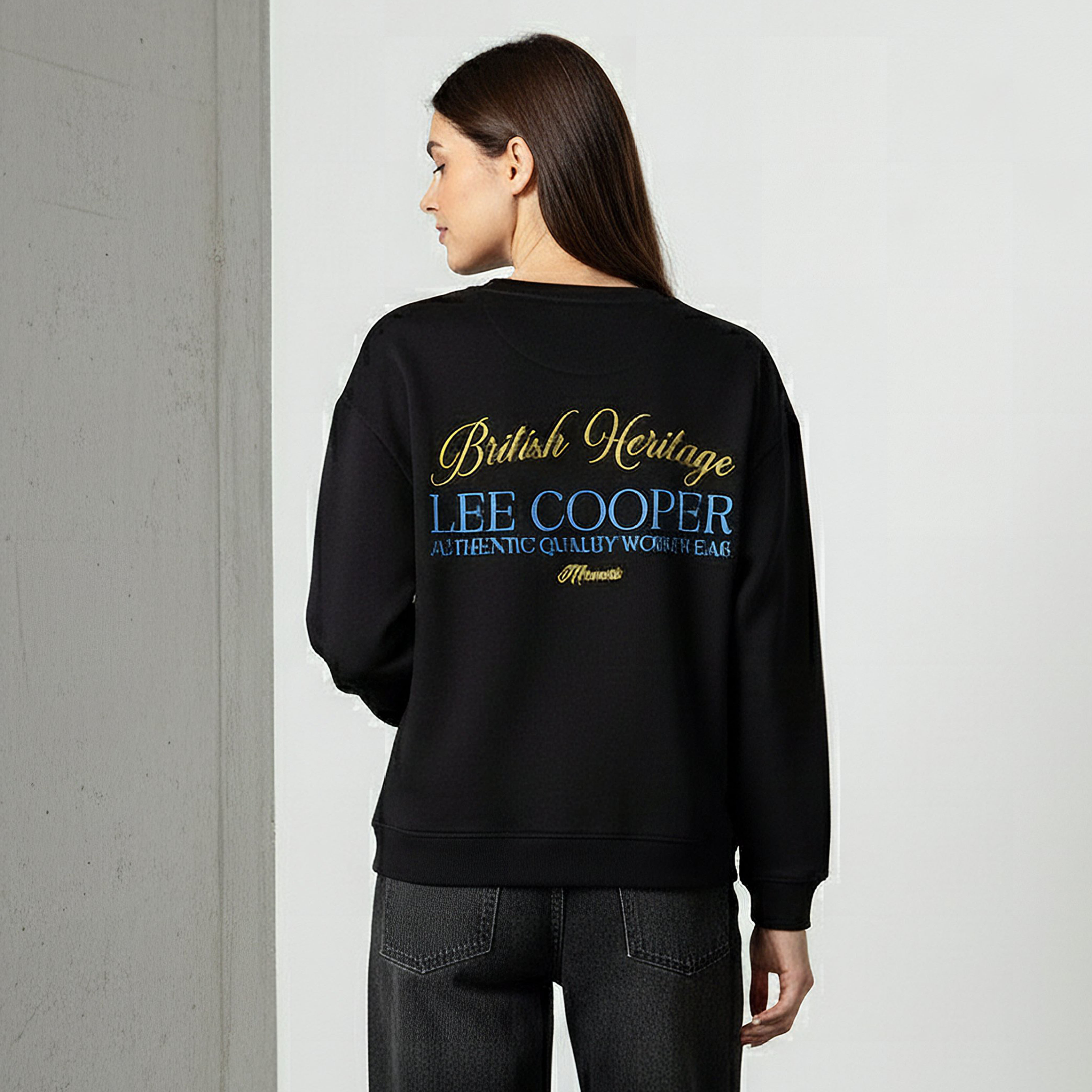 Lee Cooper Regular Fit Sweatshirt with Print-women-winterwear-hoodiesandsweatshirts-sweatshirts-image-4