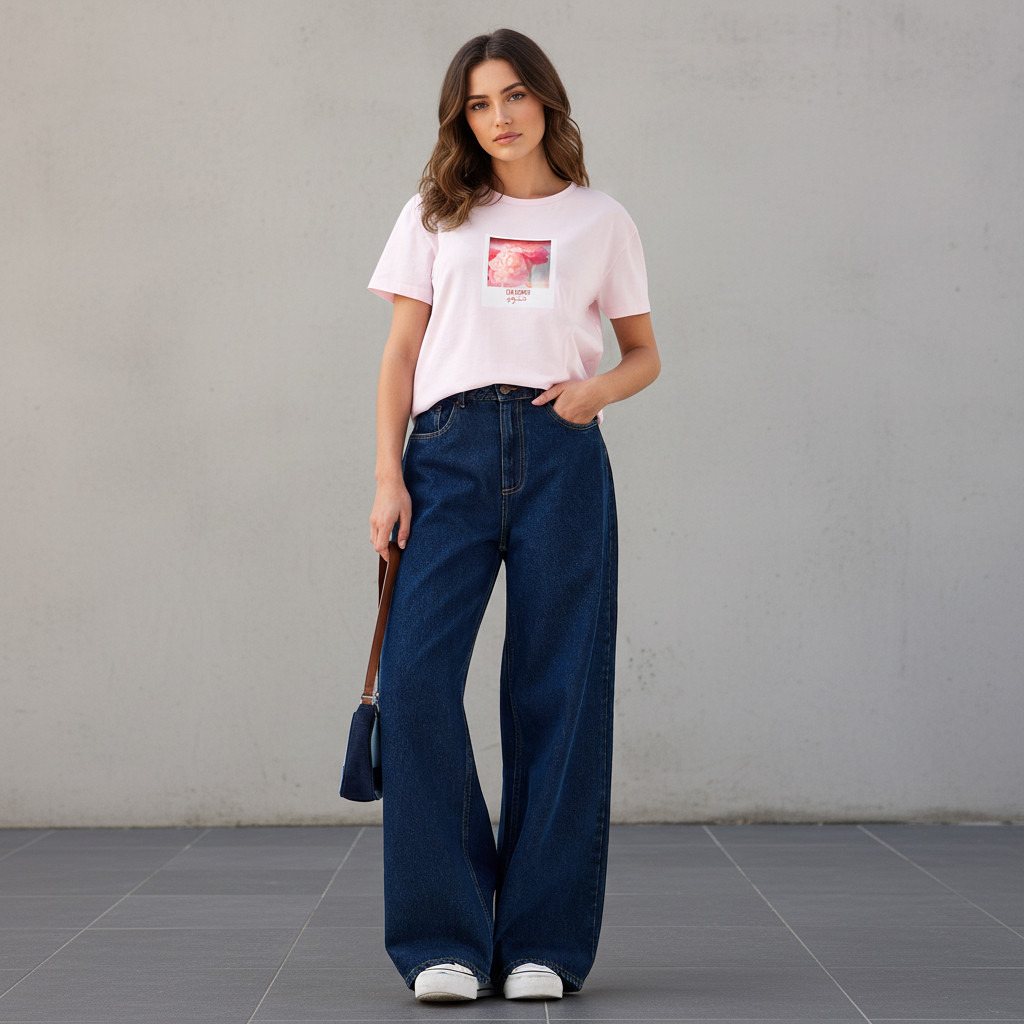 Lee Cooper Regular Fit Cotton T-shirt with Floral Print-women-clothing-tshirts-image-2