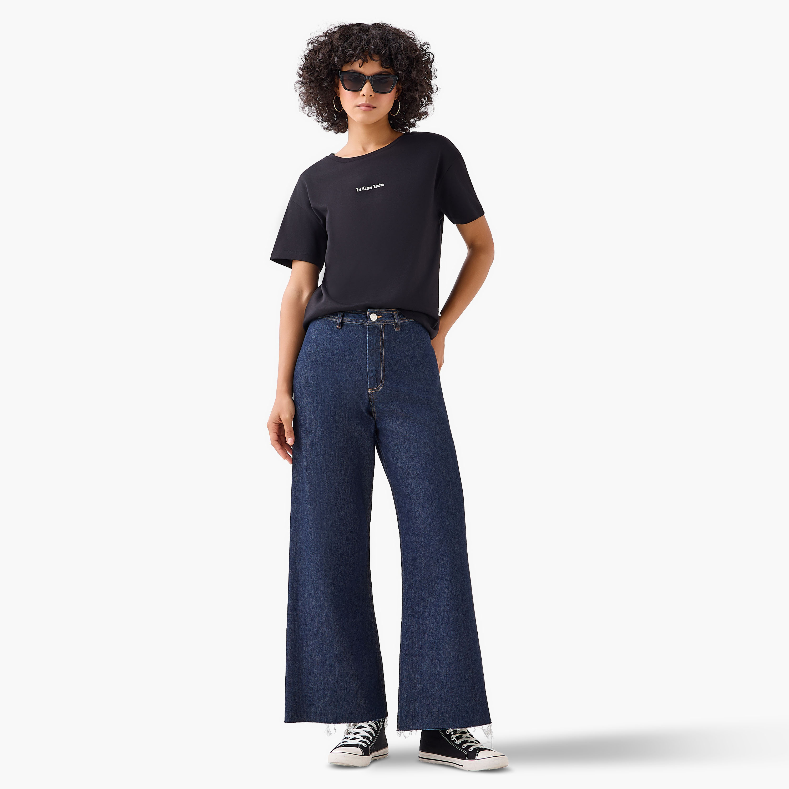 Lee Cooper Regular Fit Cotton T-shirt with Print-women-clothing-tshirts-image-2