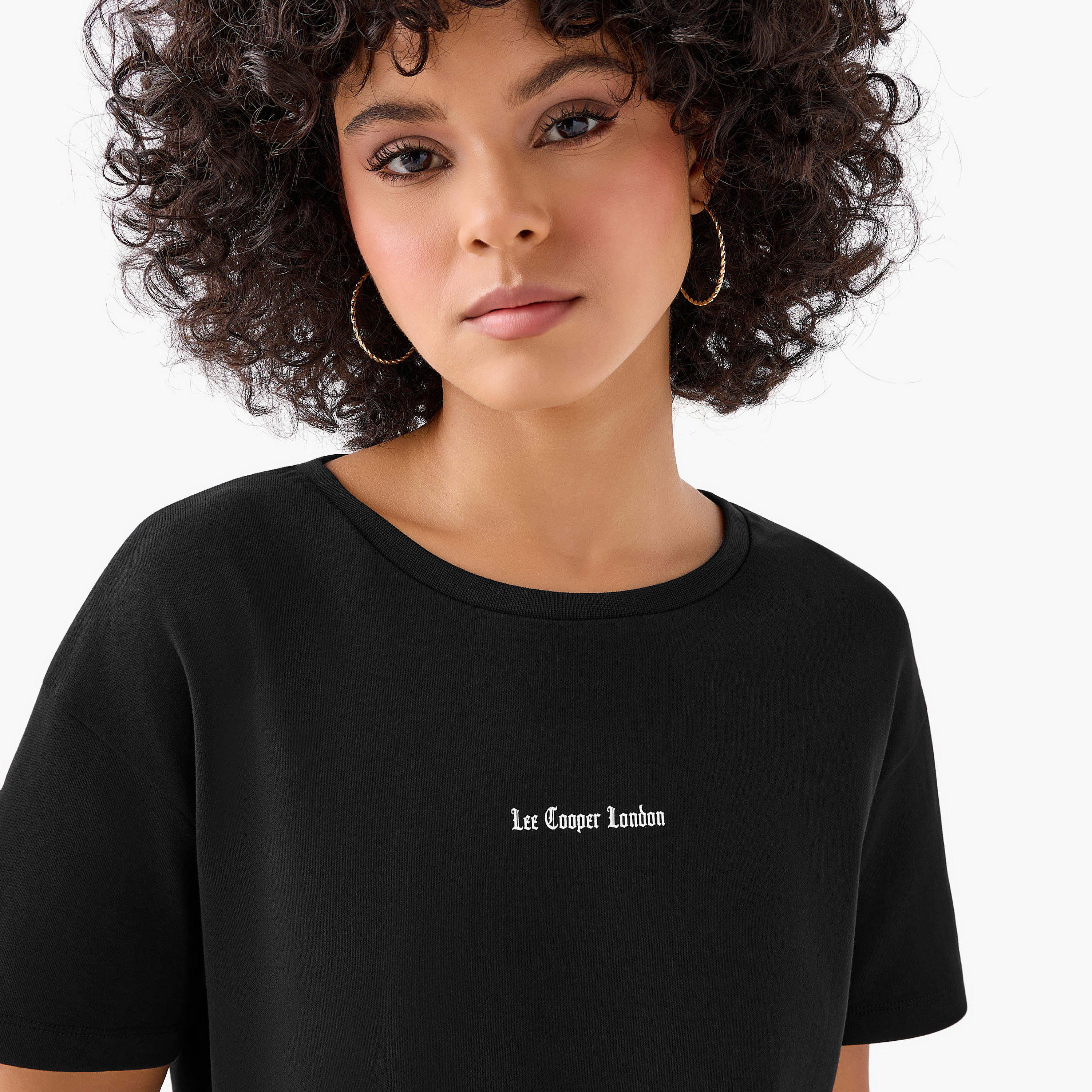 Lee Cooper Regular Fit Cotton T-shirt with Print-women-clothing-tshirts-image-4