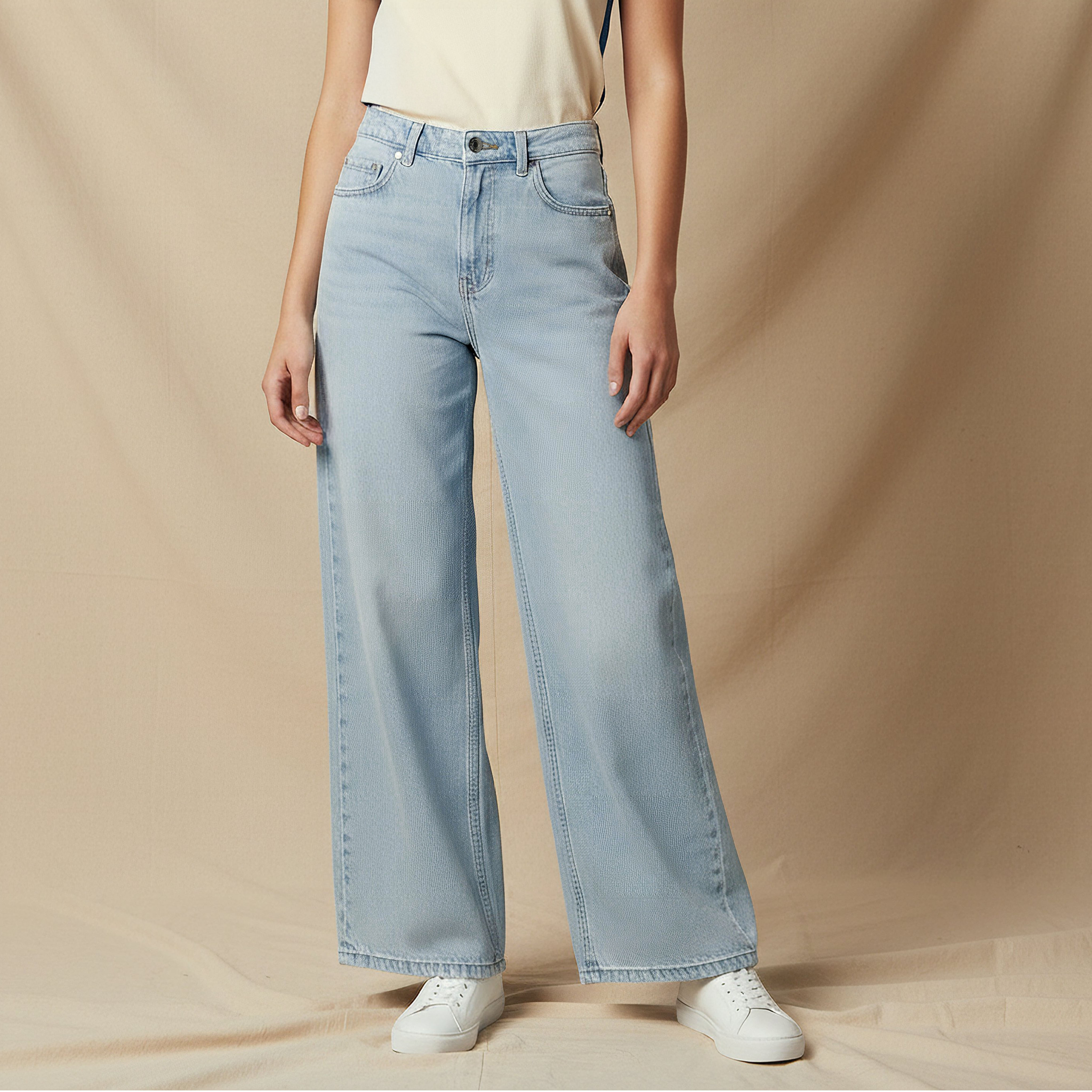 Lee Cooper Wide Leg Flexi Waist Jeans-women-clothing-bottoms-jeans-image-1