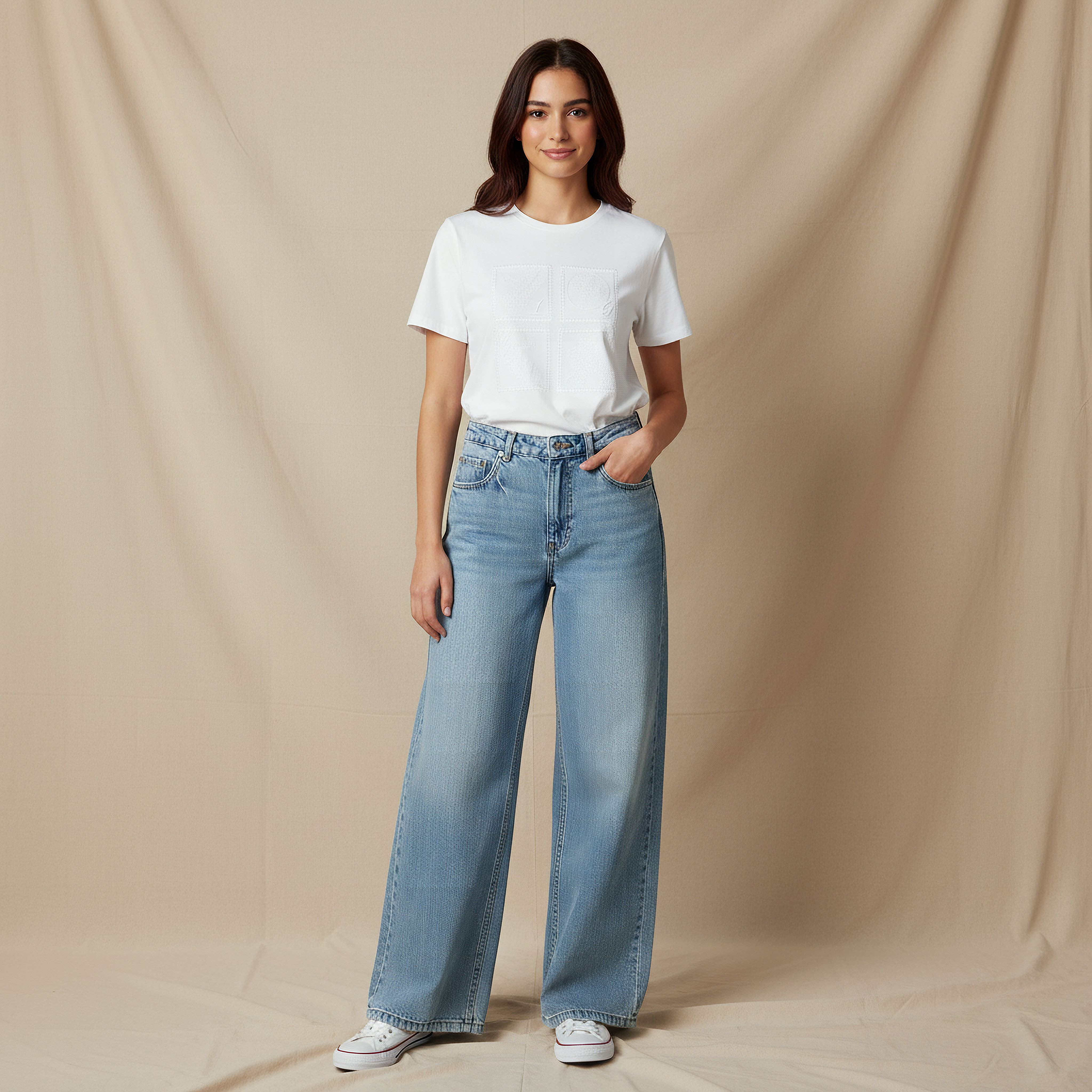 Lee Cooper Wide Leg Flexi Waist Jeans-women-clothing-bottoms-jeans-image-3