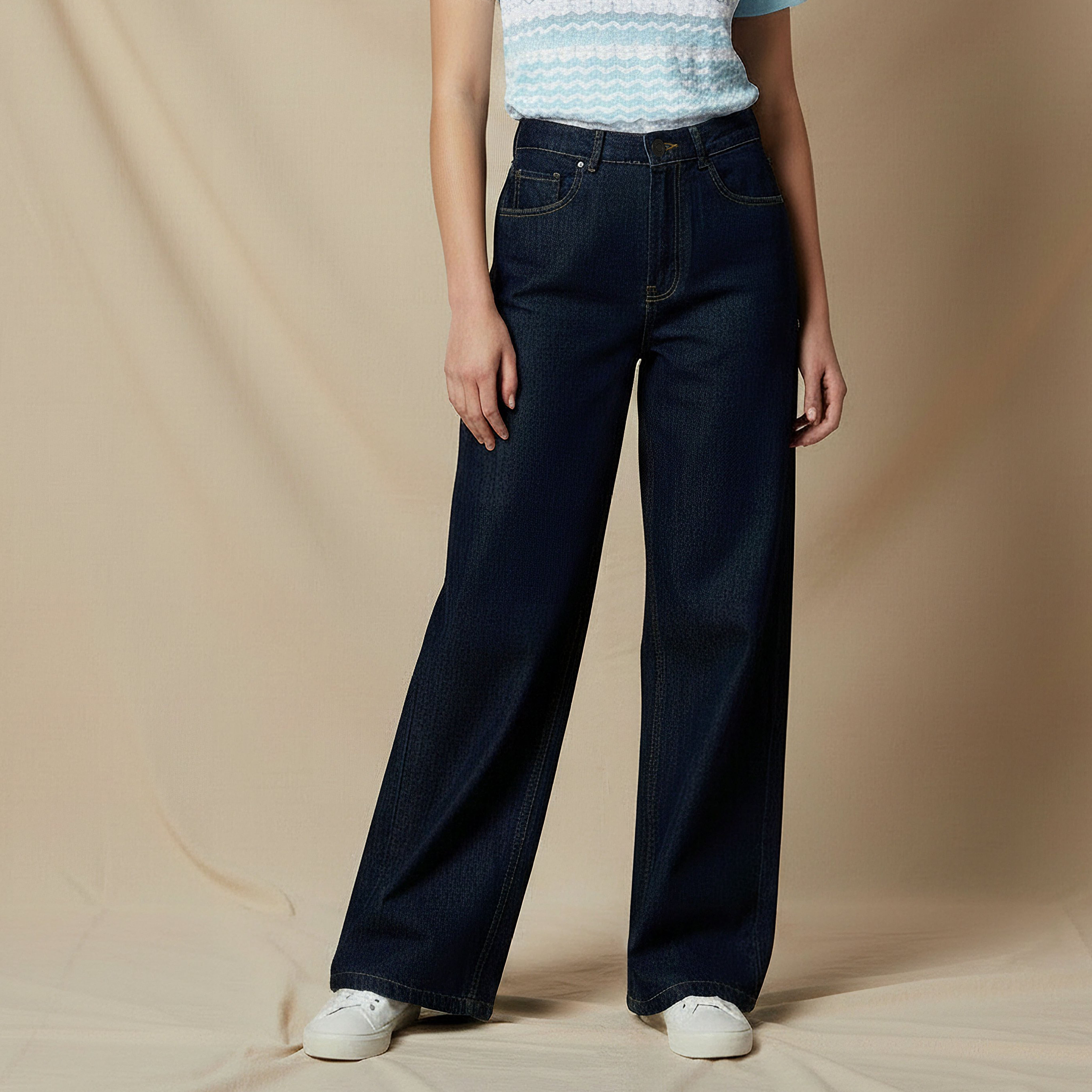 Lee Cooper Wide Leg Flexi Waist Jeans-women-clothing-bottoms-jeans-image-1