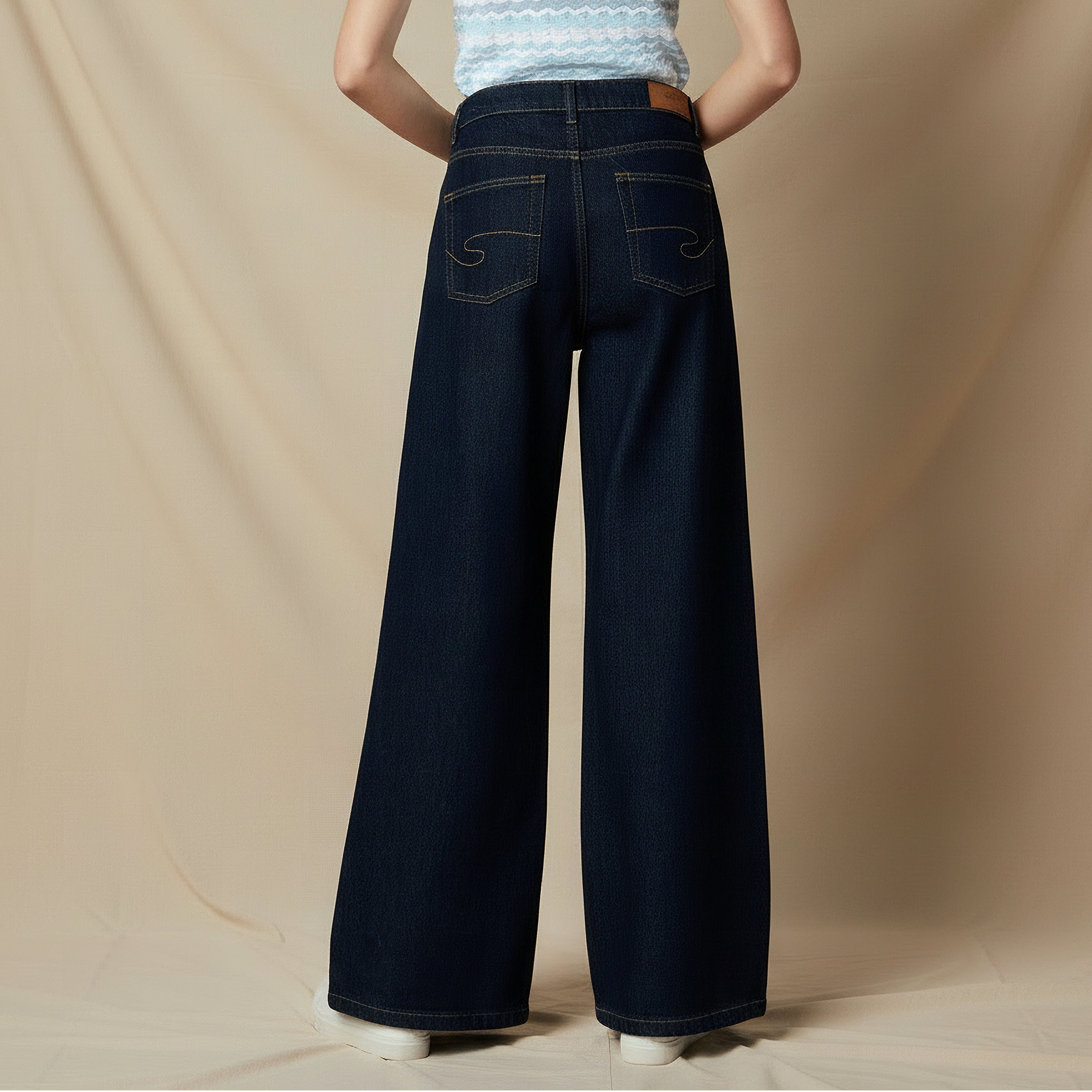 Lee Cooper Wide Leg Flexi Waist Jeans-women-clothing-bottoms-jeans-image-4