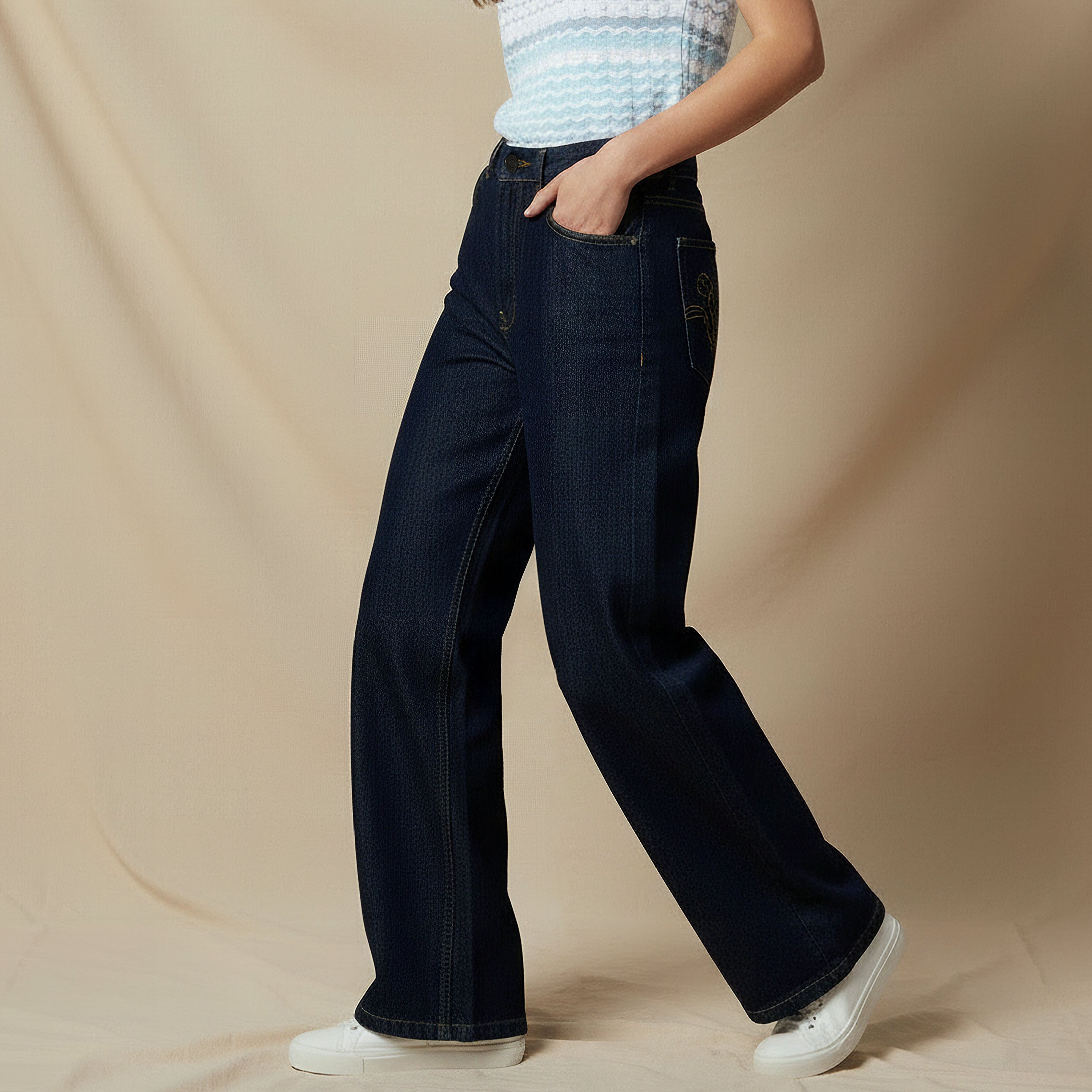 Lee Cooper Wide Leg Flexi Waist Jeans-women-clothing-bottoms-jeans-image-5