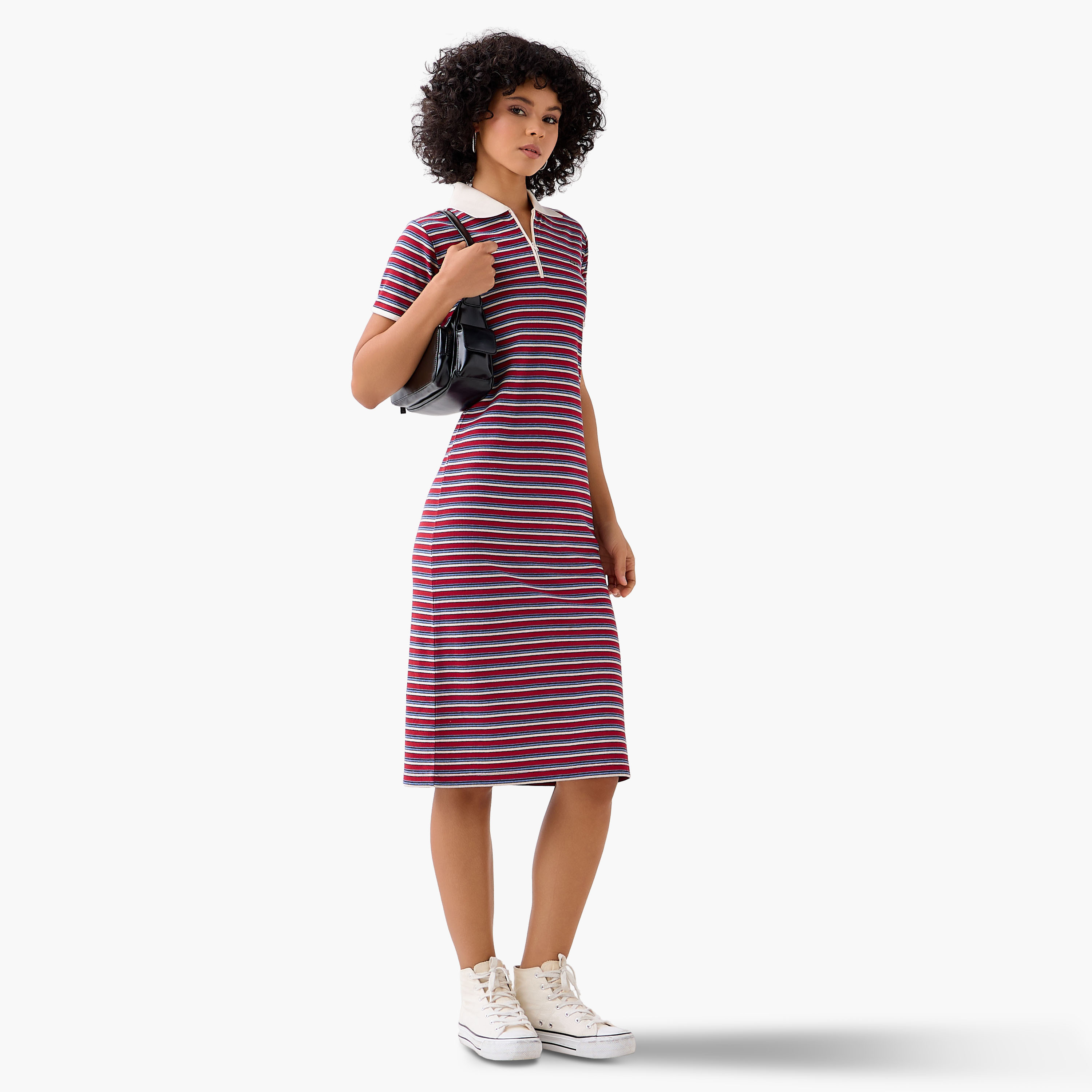Lee Cooper Shift Midi Dress with Zip Closure-women-clothing-dresses-image-5