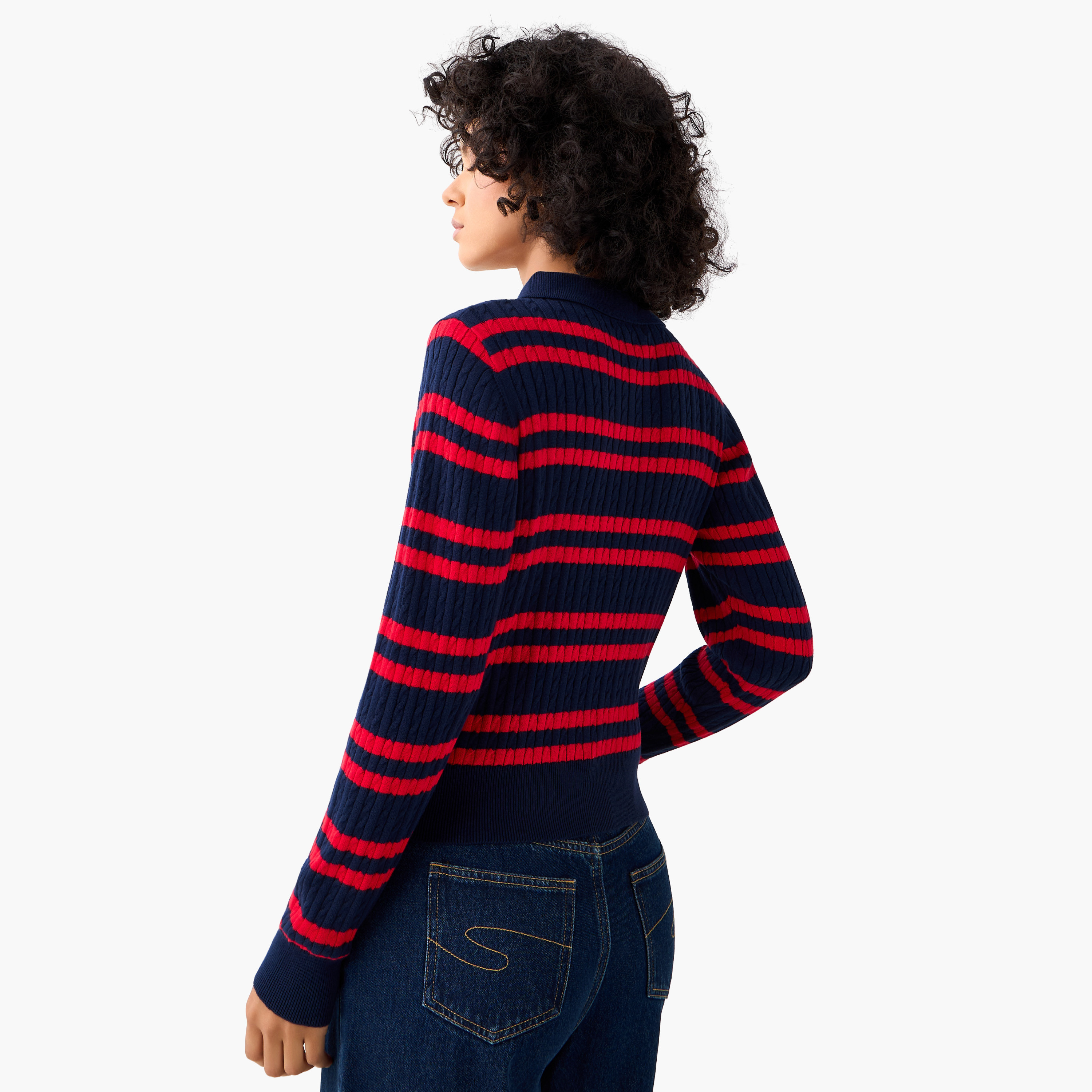 Lee Cooper Regular Fit Polo T-shirt with Stripes-women-clothing-tshirts-image-5