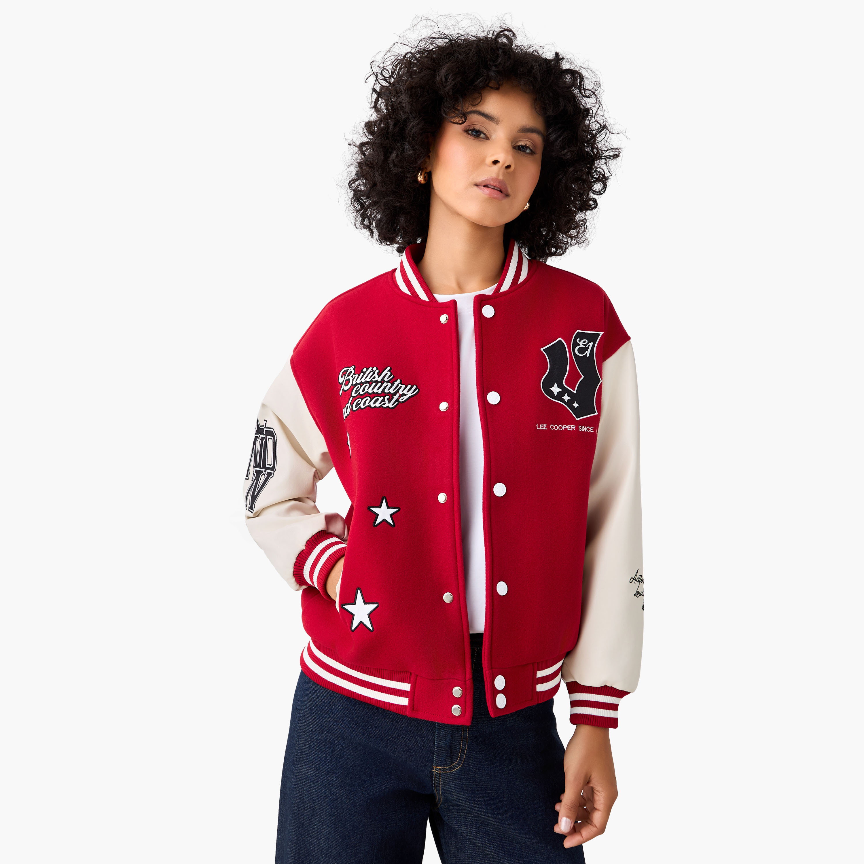 Lee Cooper Embroidered Bomber Jacket-women-winterwear-coatsandjackets-jackets-image-3