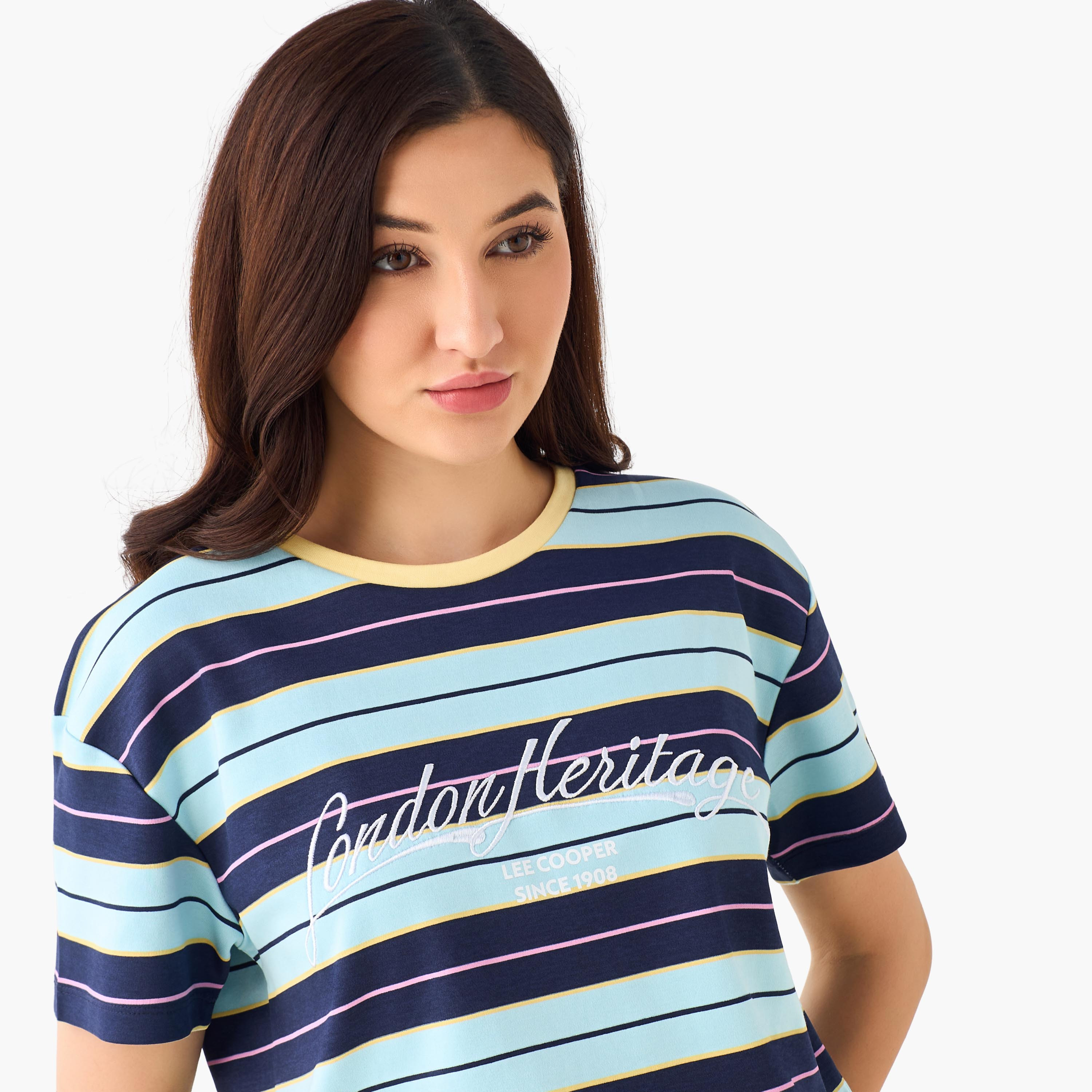 Lee Cooper Cotton T-shirt with Logo Print-women-clothing-tshirts-image-4