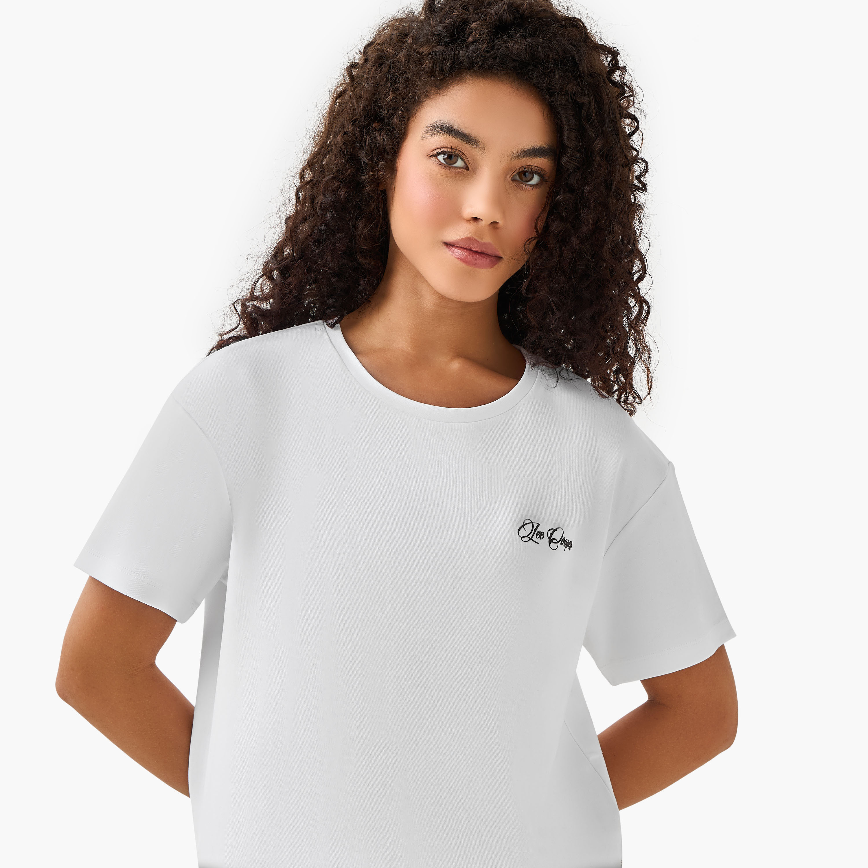 Lee Cooper Cotton T-shirt with Logo Print-women-clothing-tshirts-image-6