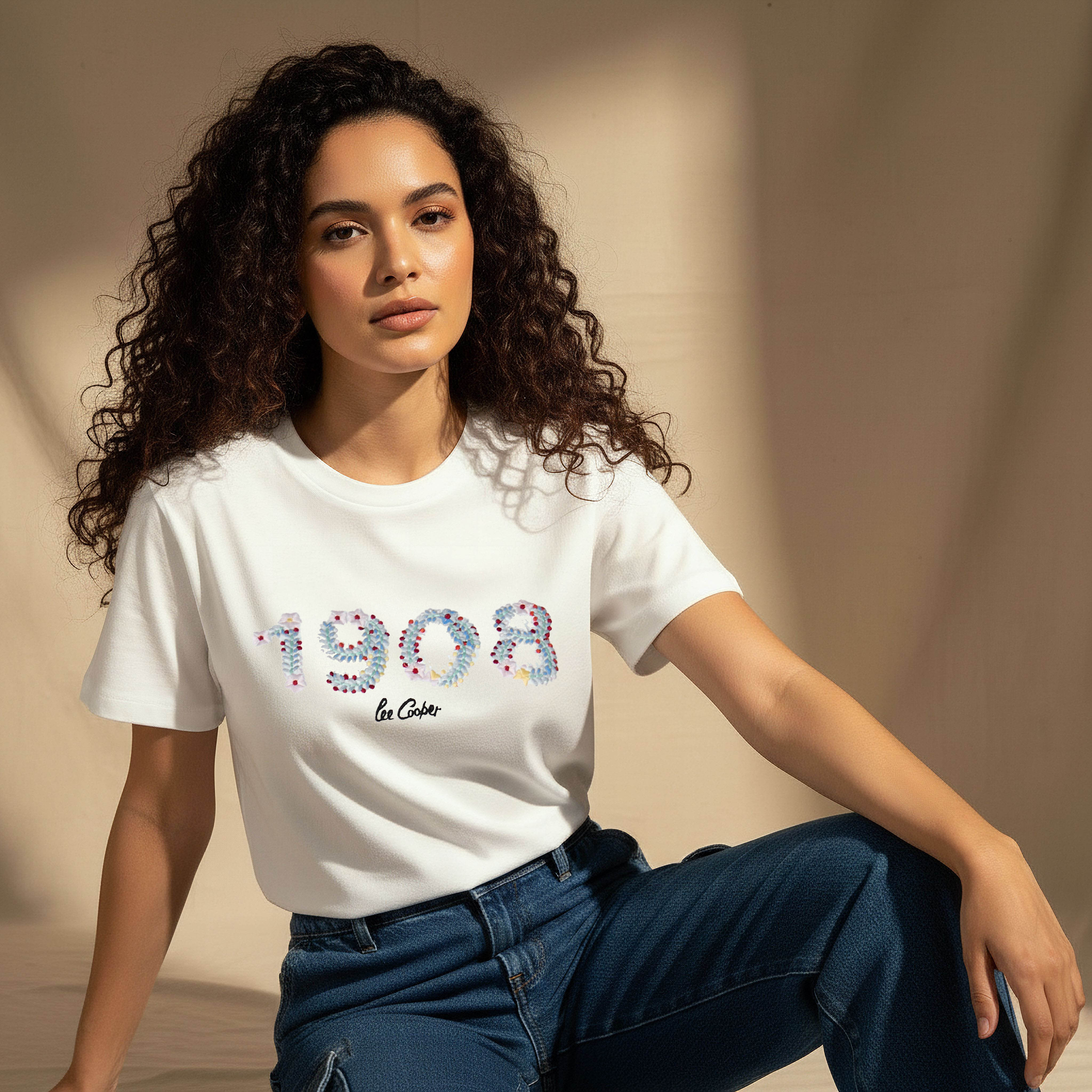 Lee Cooper Cotton T-shirt with Embroidery-women-clothing-tshirts-image-1