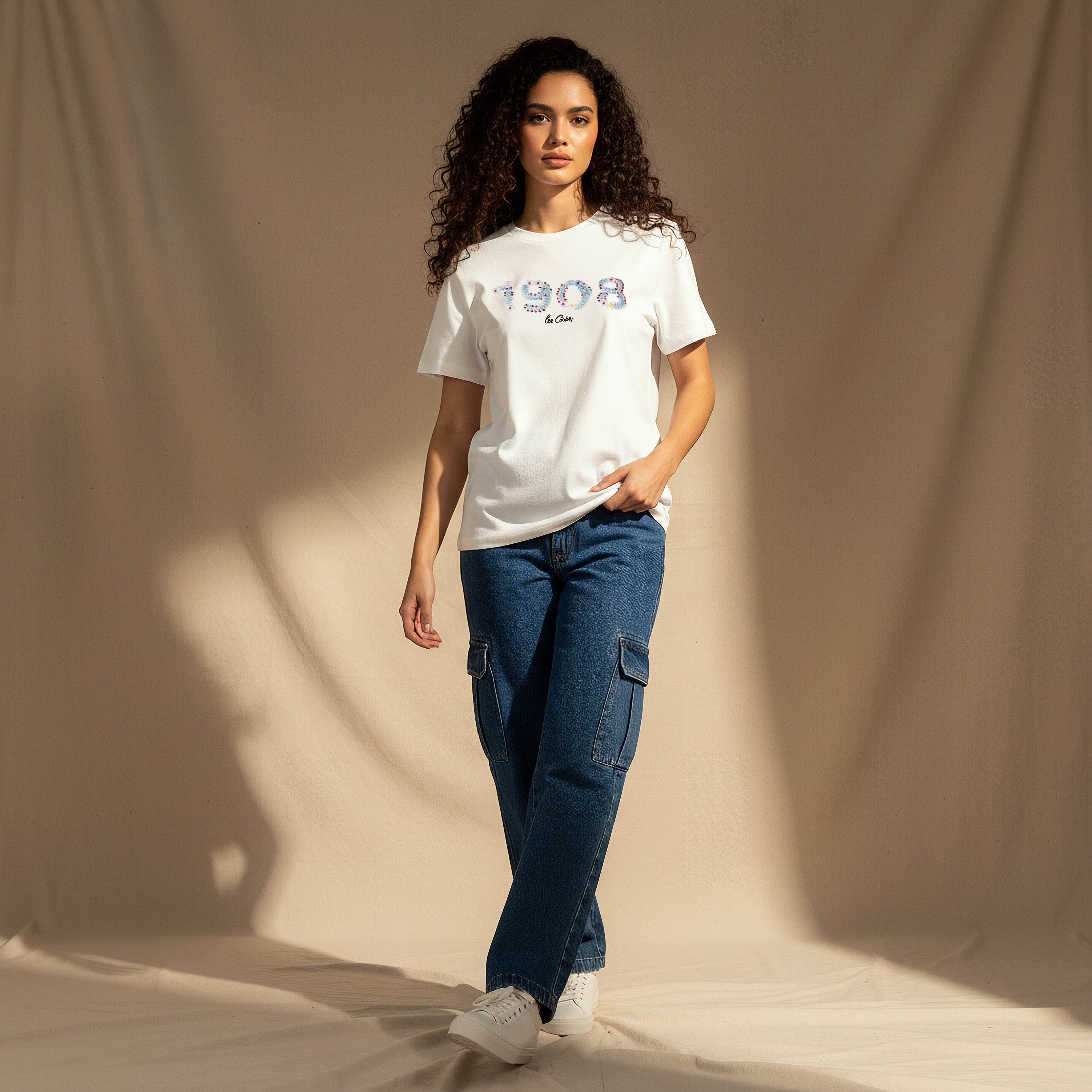 Lee Cooper Cotton T-shirt with Embroidery-women-clothing-tshirts-image-3
