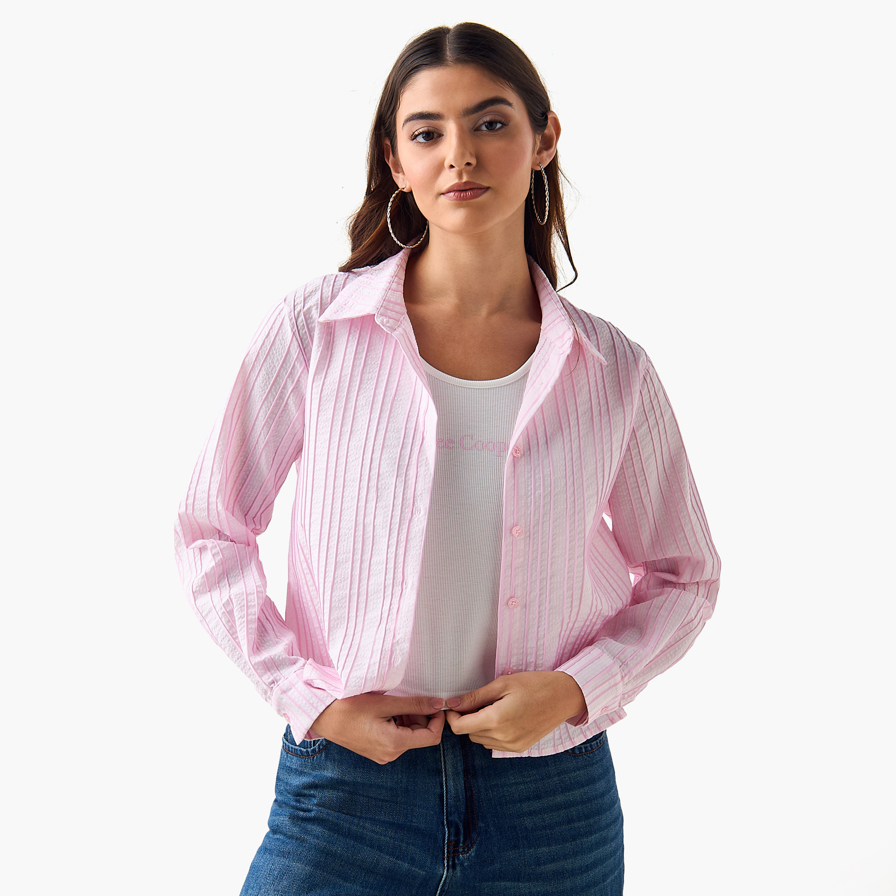 قميص مخطط أنيق من القطن-women-clothing-shirtsandblouses-shirts-image-2