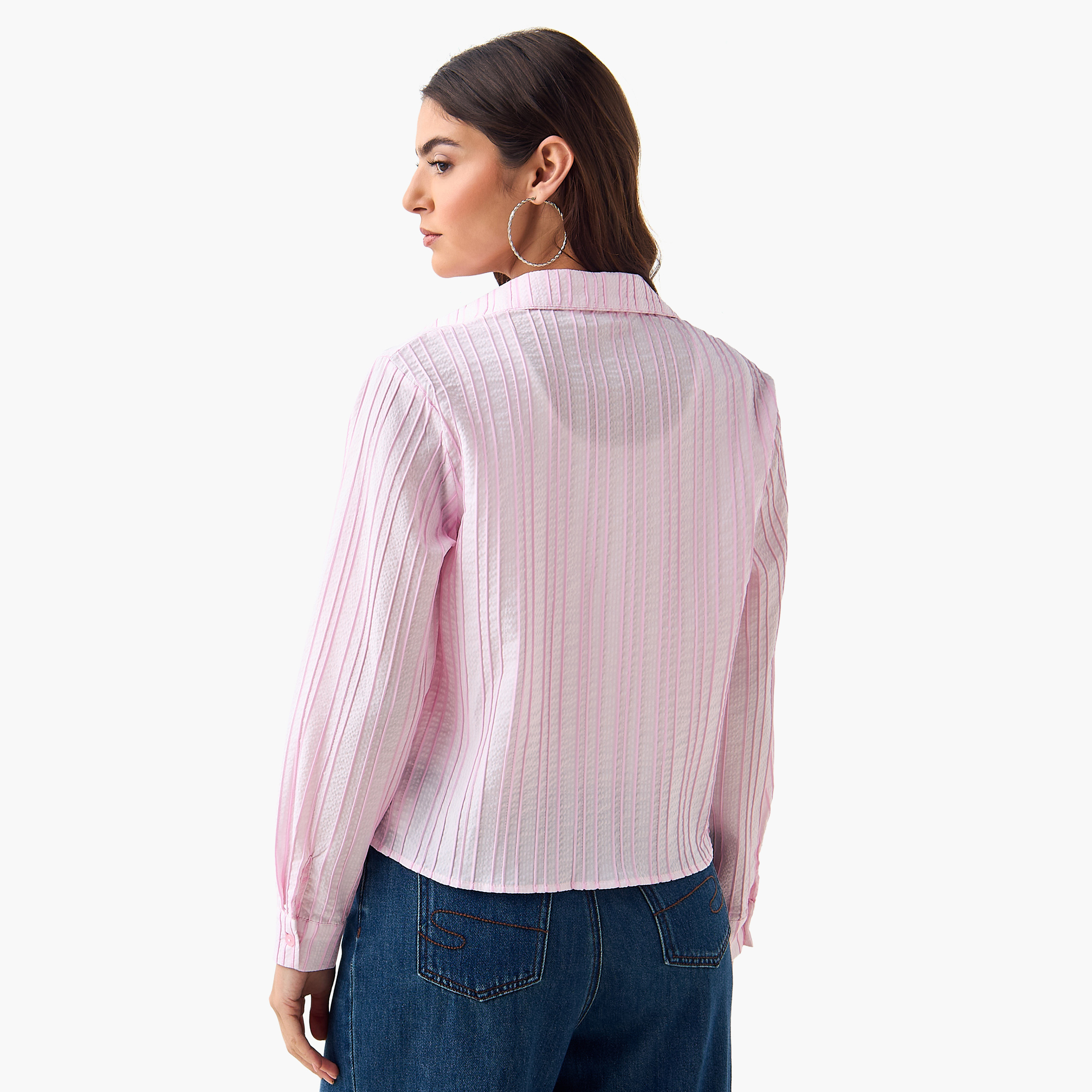 قميص مخطط أنيق من القطن-women-clothing-shirtsandblouses-shirts-image-4
