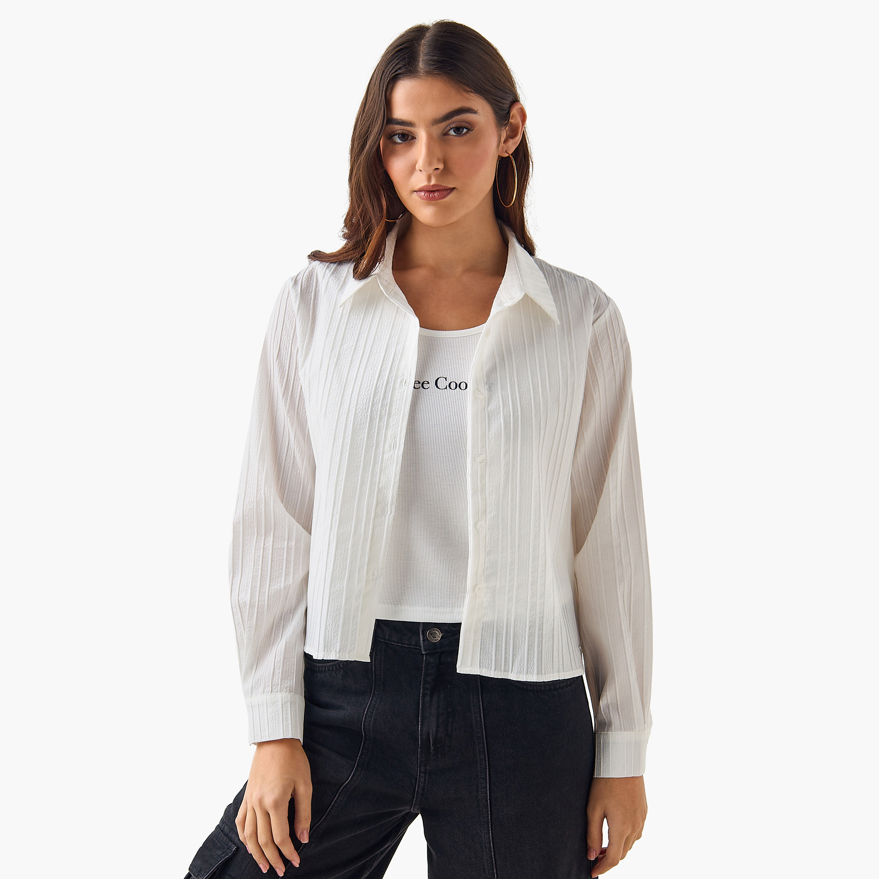 Lee Cooper Cotton Shirt with Stripe Texture-women-clothing-shirtsandblouses-shirts-image-3