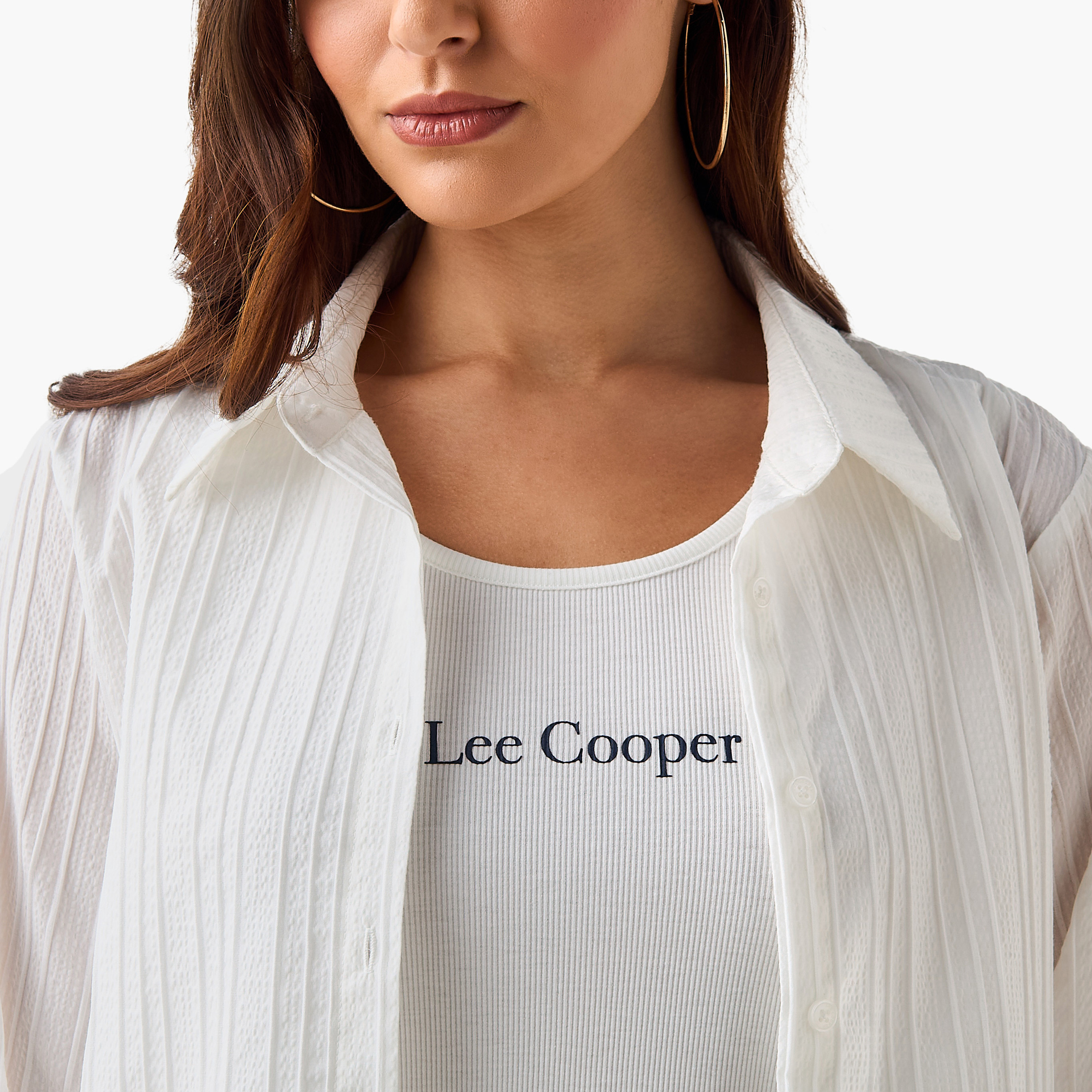 Lee Cooper Cotton Shirt with Stripe Texture-women-clothing-shirtsandblouses-shirts-image-6