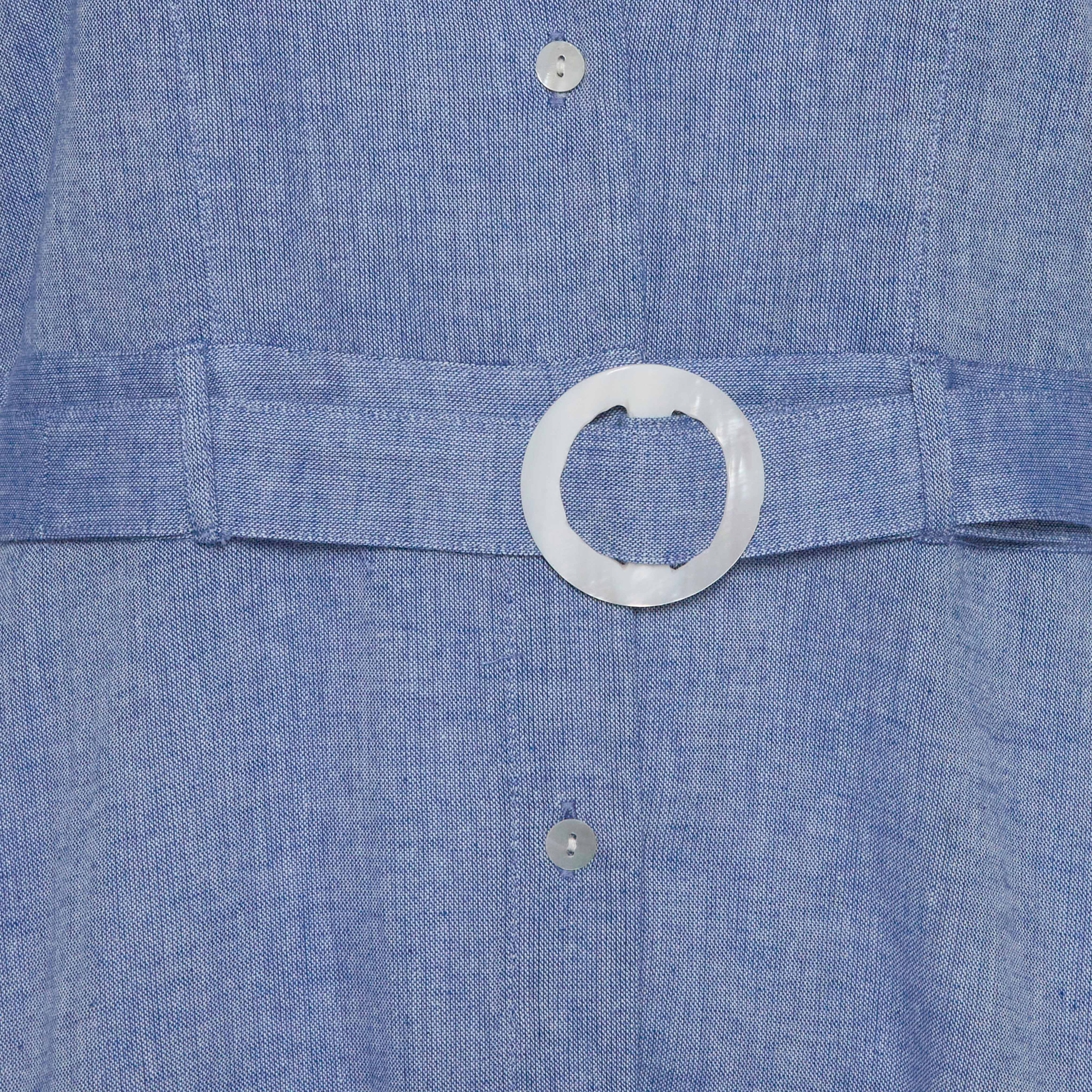 Lee Cooper A-line Maxi Chambray Dress with Belt-women-clothing-dresses-image-2