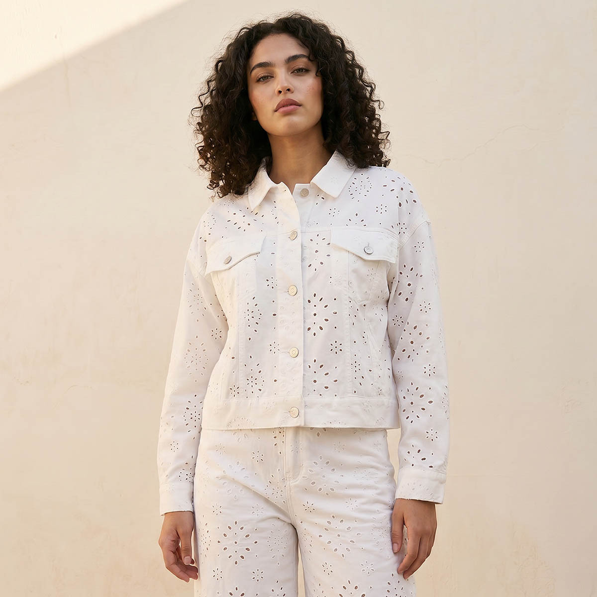 Lee Cooper Jacket with Schiffli Embroidery-women-winterwear-coatsandjackets-jackets-image-1