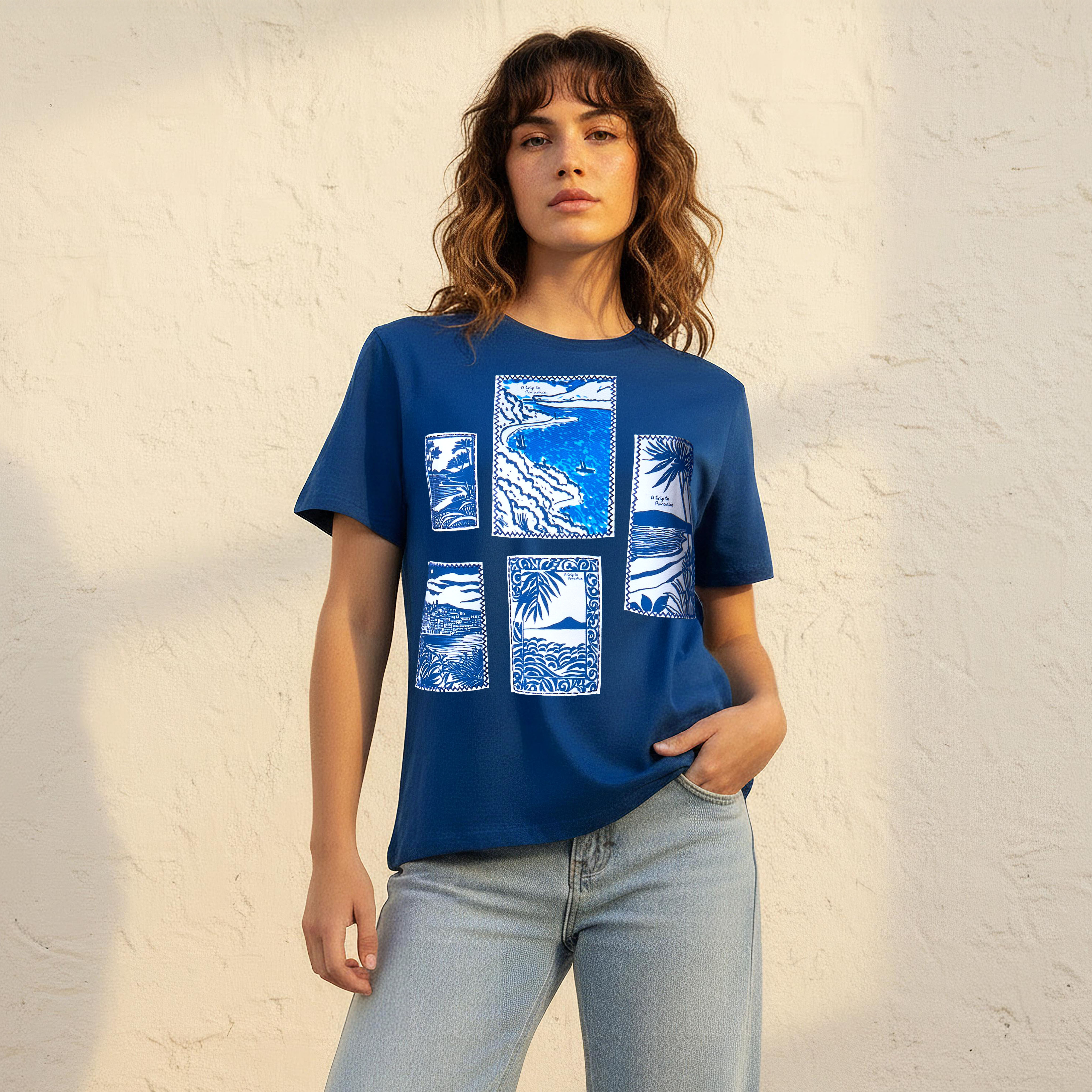 Lee Cooper Regular Fit Cotton T-shirt with Graphic Print-women-clothing-tshirts-image-1