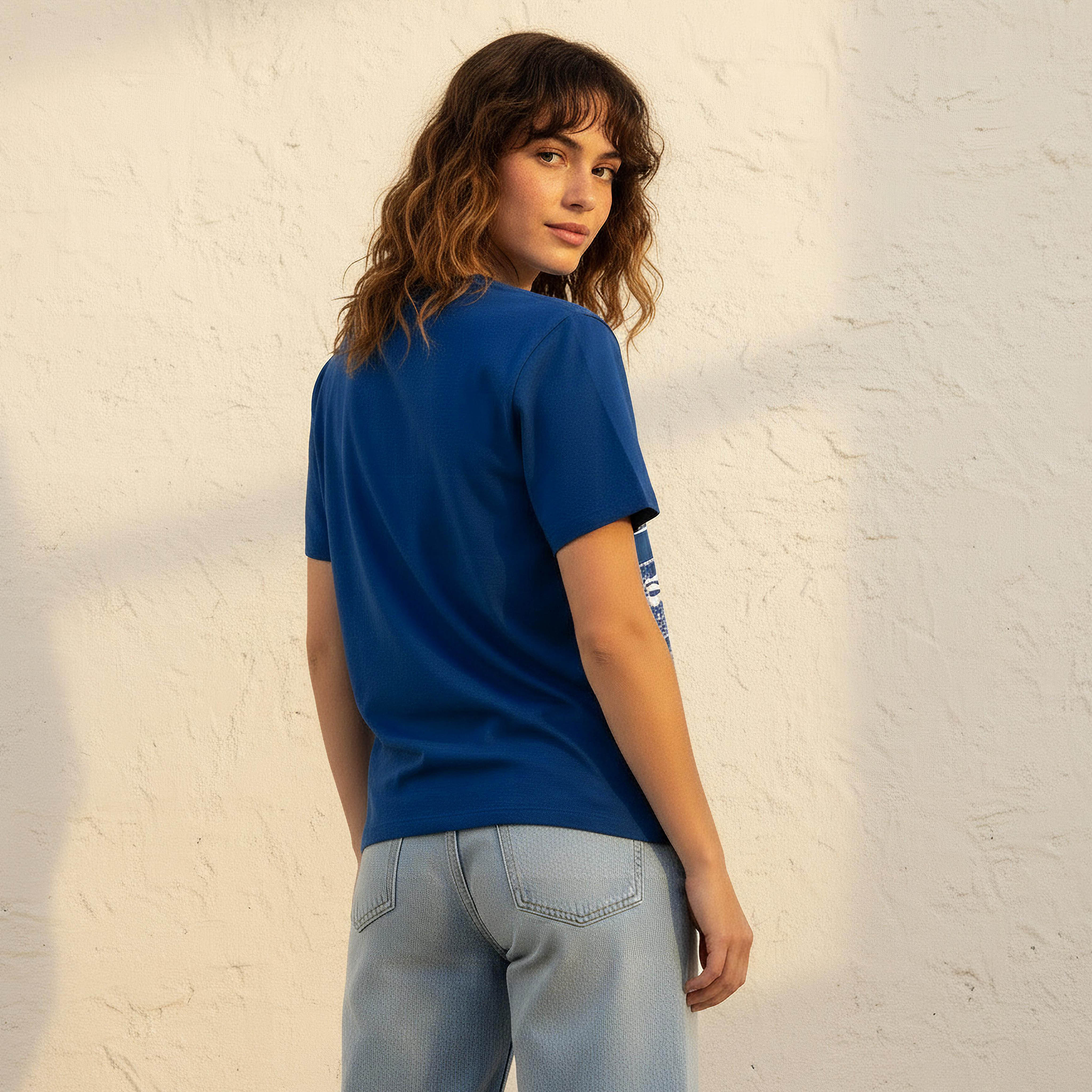 Lee Cooper Regular Fit Cotton T-shirt with Graphic Print-women-clothing-tshirts-image-4