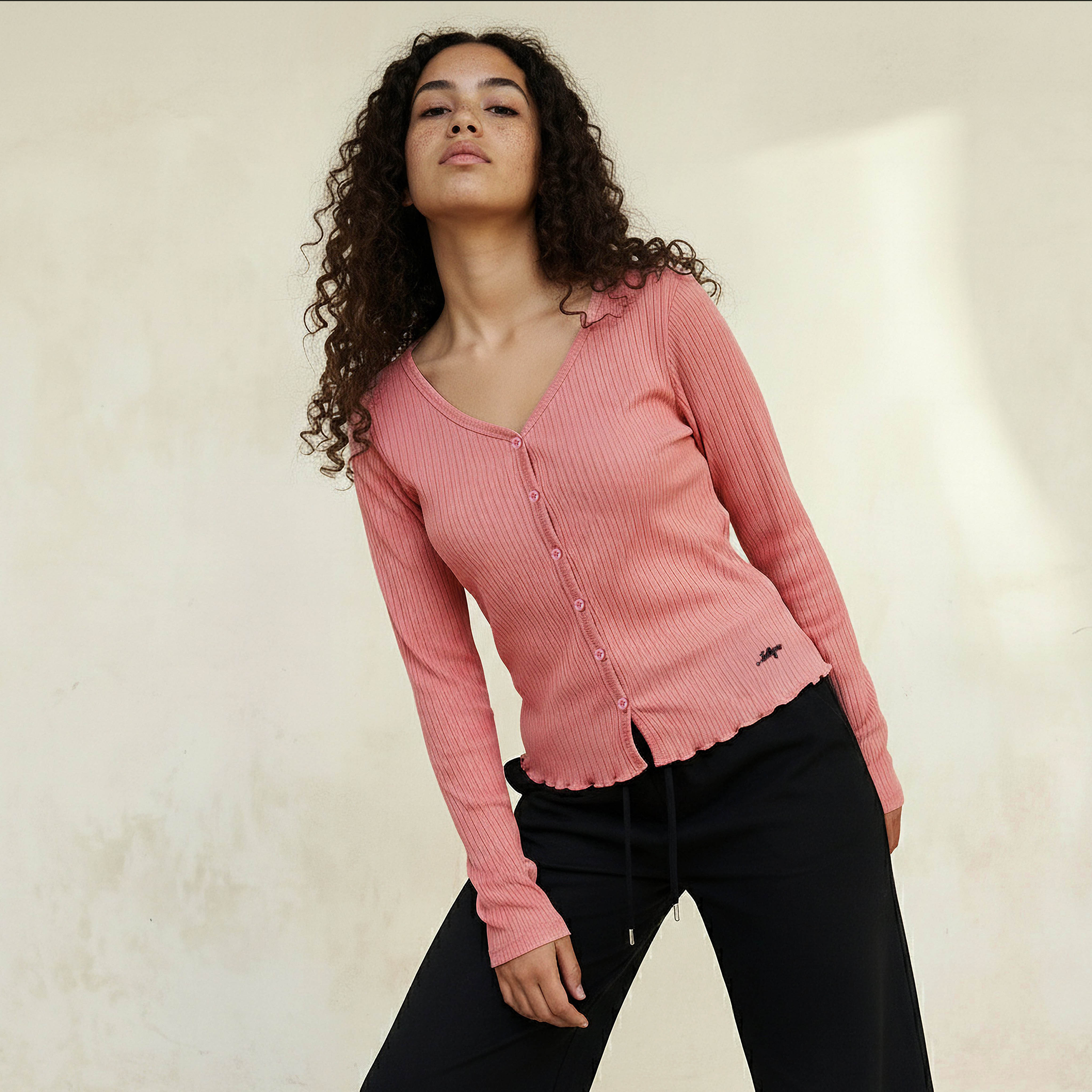Lee Cooper Cotton Top with Button Front-women-clothing-tshirts-image-1