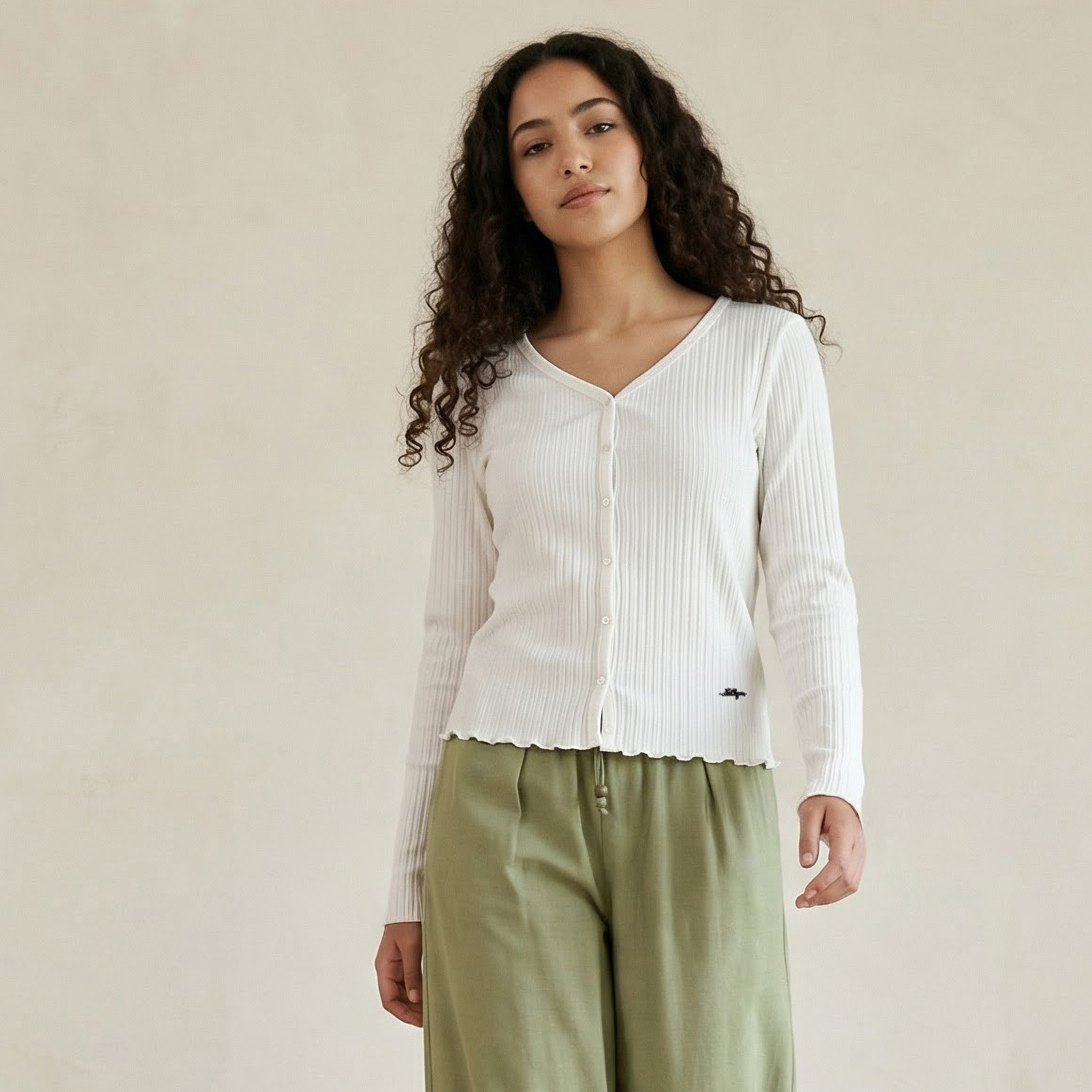 Lee Cooper Cotton Top with Button Front-women-clothing-tshirts-image-1