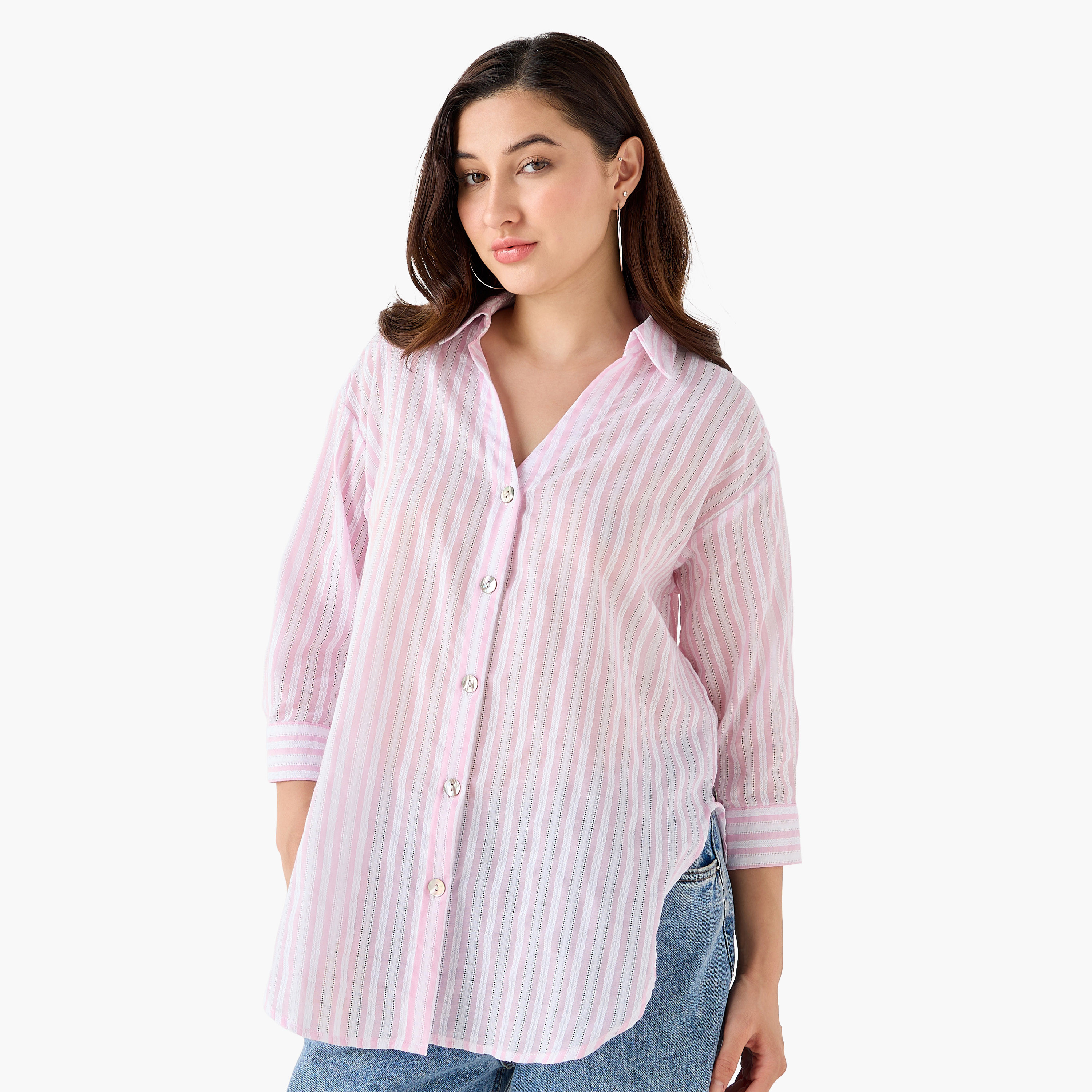 قميص مخطط من لي كوبر-women-clothing-shirtsandblouses-shirts-image-2