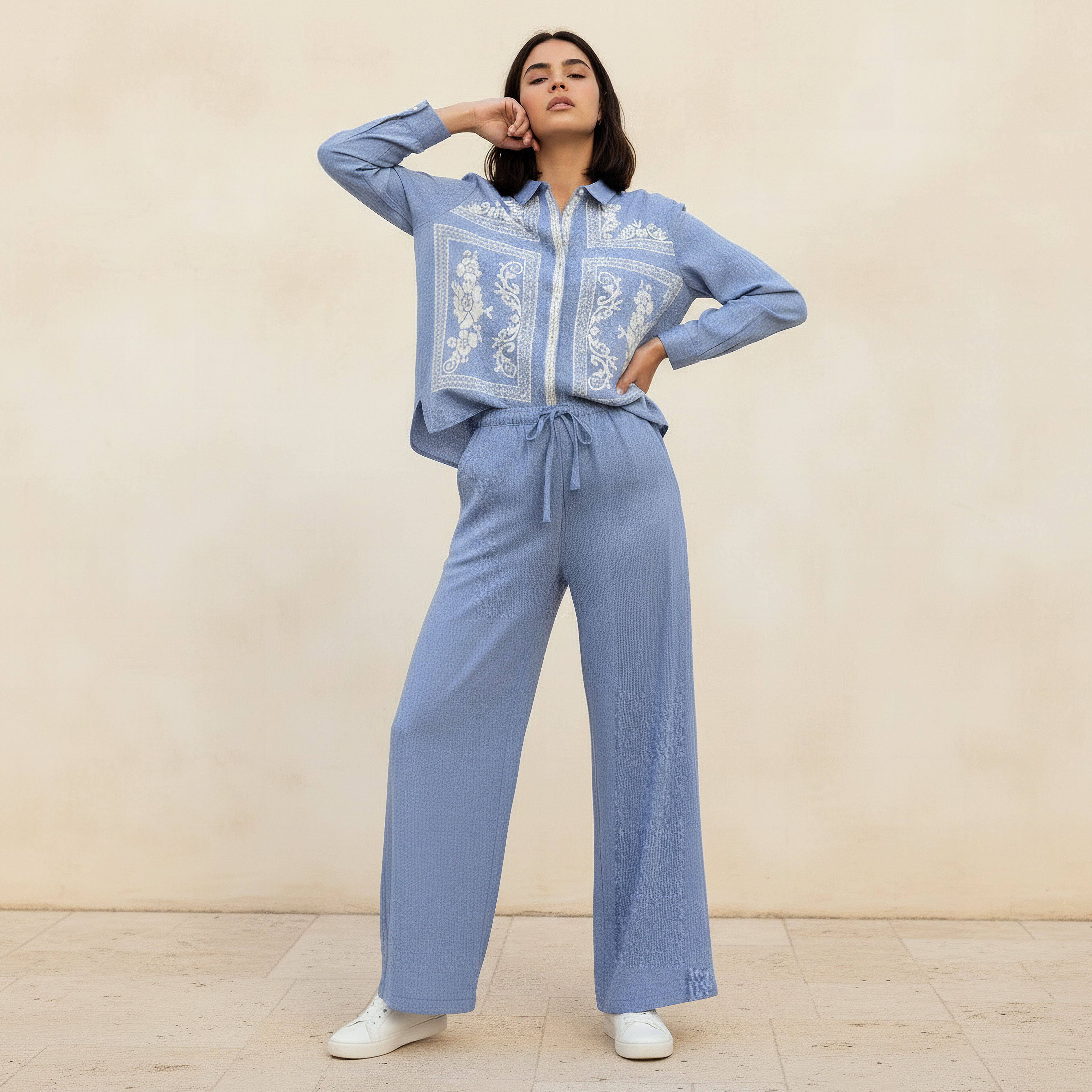 Lee Cooper Mid-Rise Pull-On Pants Chambray-women-clothing-bottoms-trousers-image-3