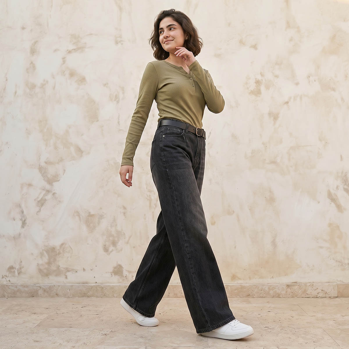 Lee Cooper Ribbed Top with Half Placket-women-clothing-tshirts-image-6
