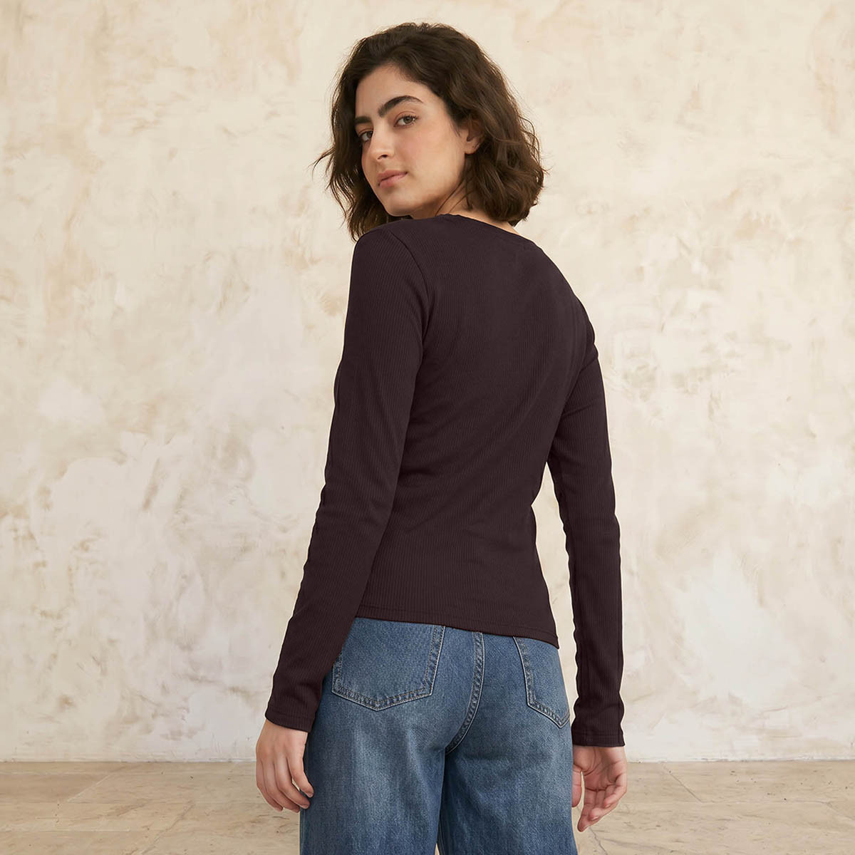 Lee Cooper Ribbed Top with Half Placket-women-clothing-tshirts-image-4