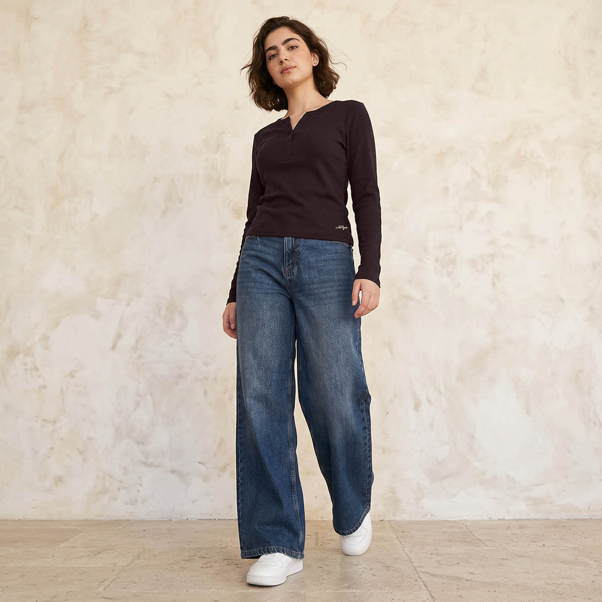 Lee Cooper Ribbed Top with Half Placket-women-clothing-tshirts-image-5