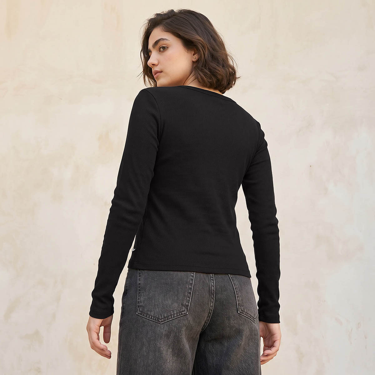 Lee Cooper Ribbed Top with Half Placket-women-clothing-tshirts-image-4